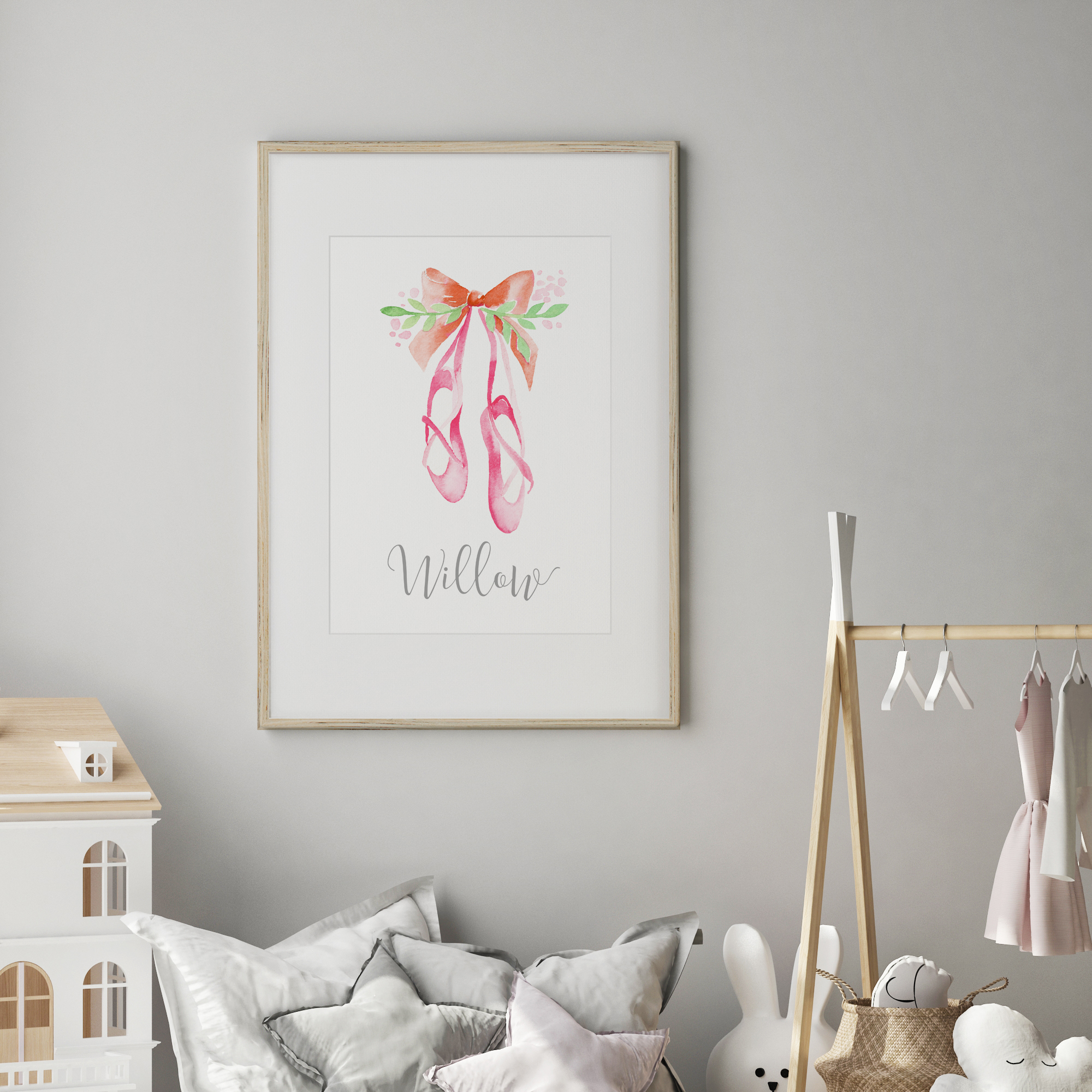 Pointe Ballet Shoes Name Print