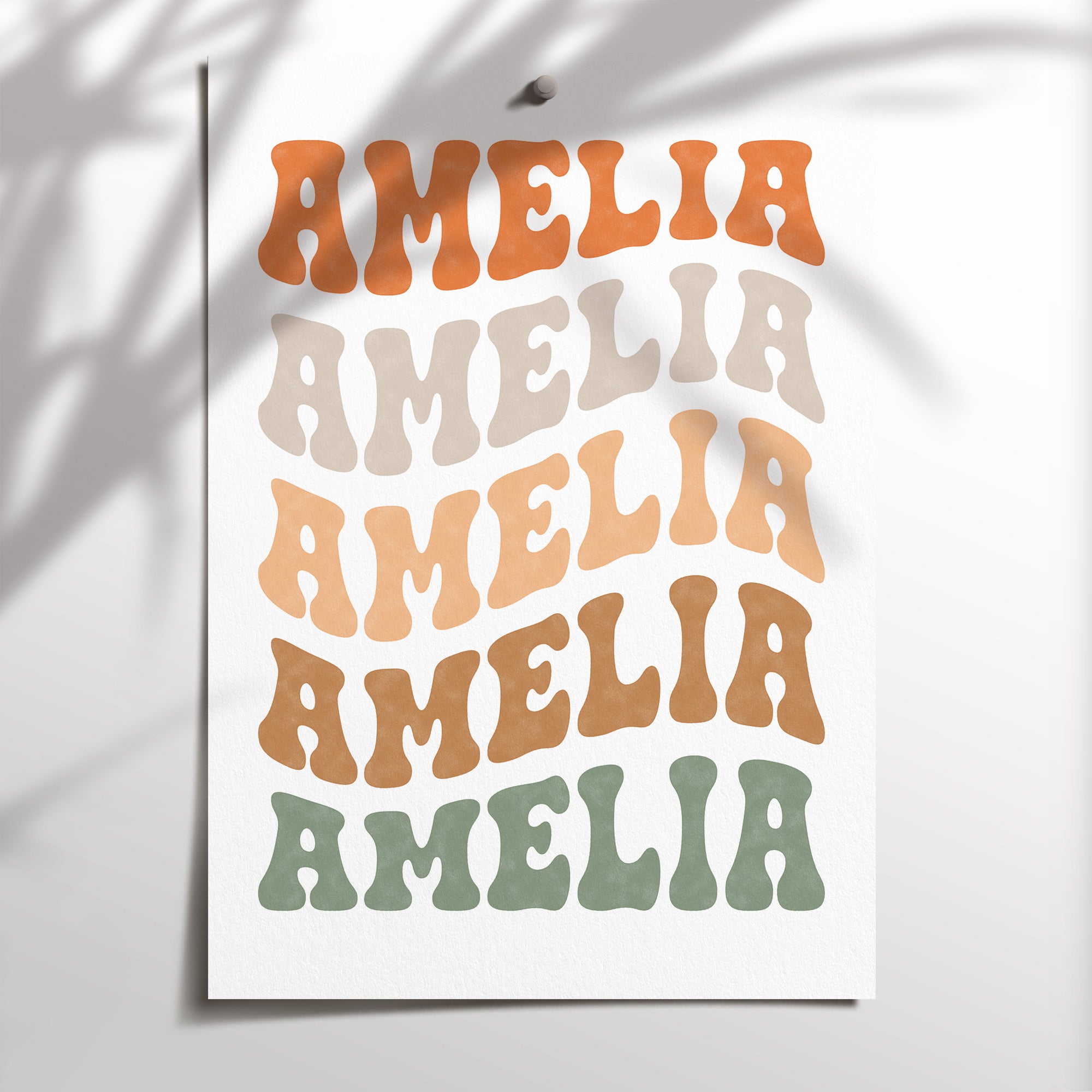 Wavy Retro Name Print