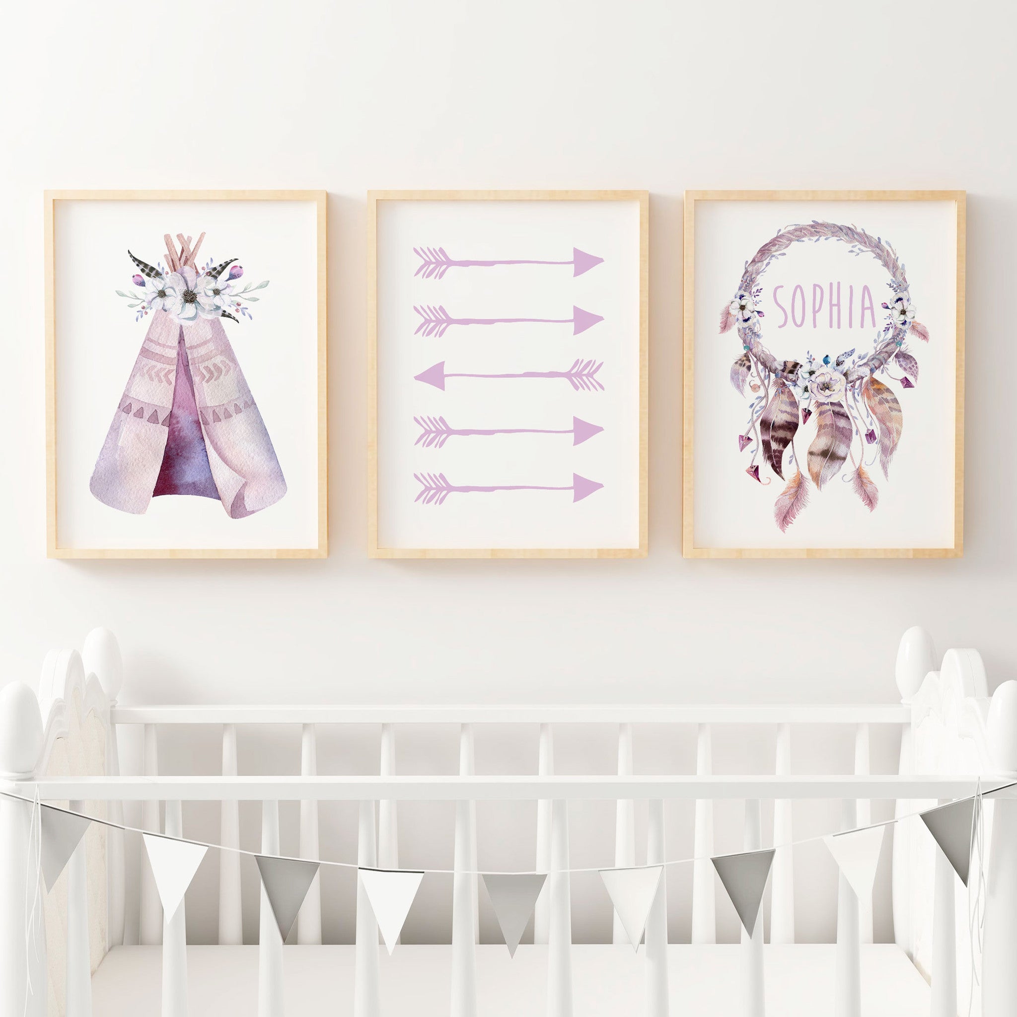 Teepee, Arrows & Dreamcatcher Name Prints