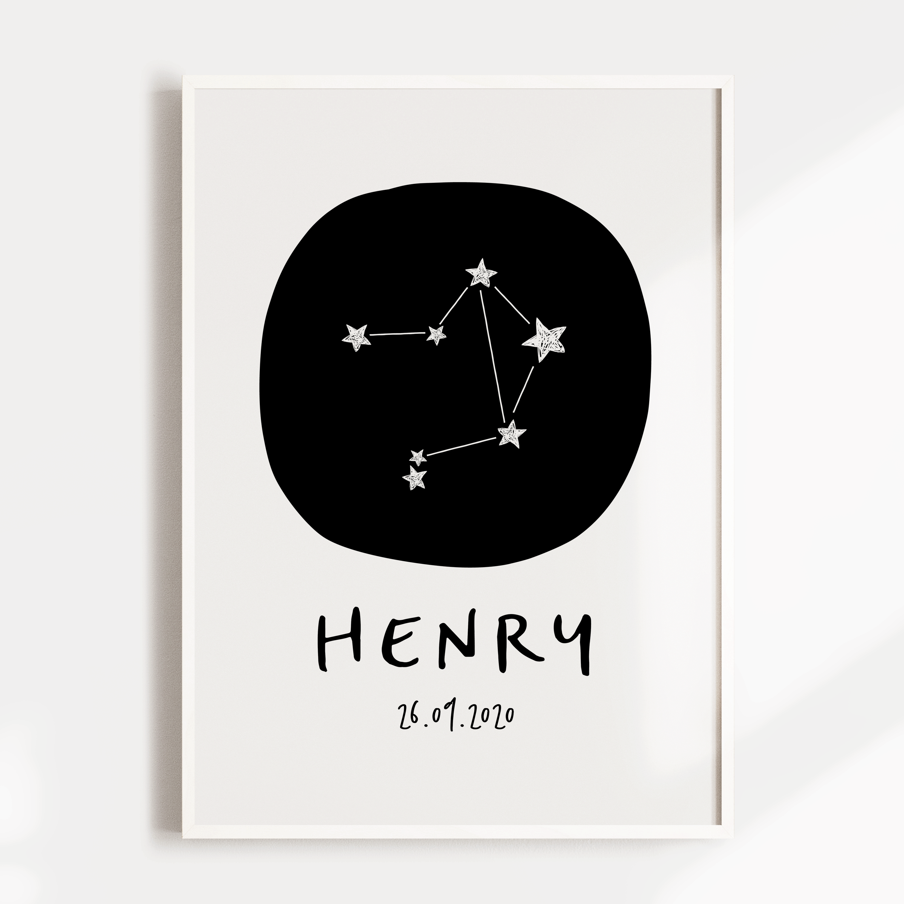 Libra Zodiac Constellation Nursery Wall Art Birth Print