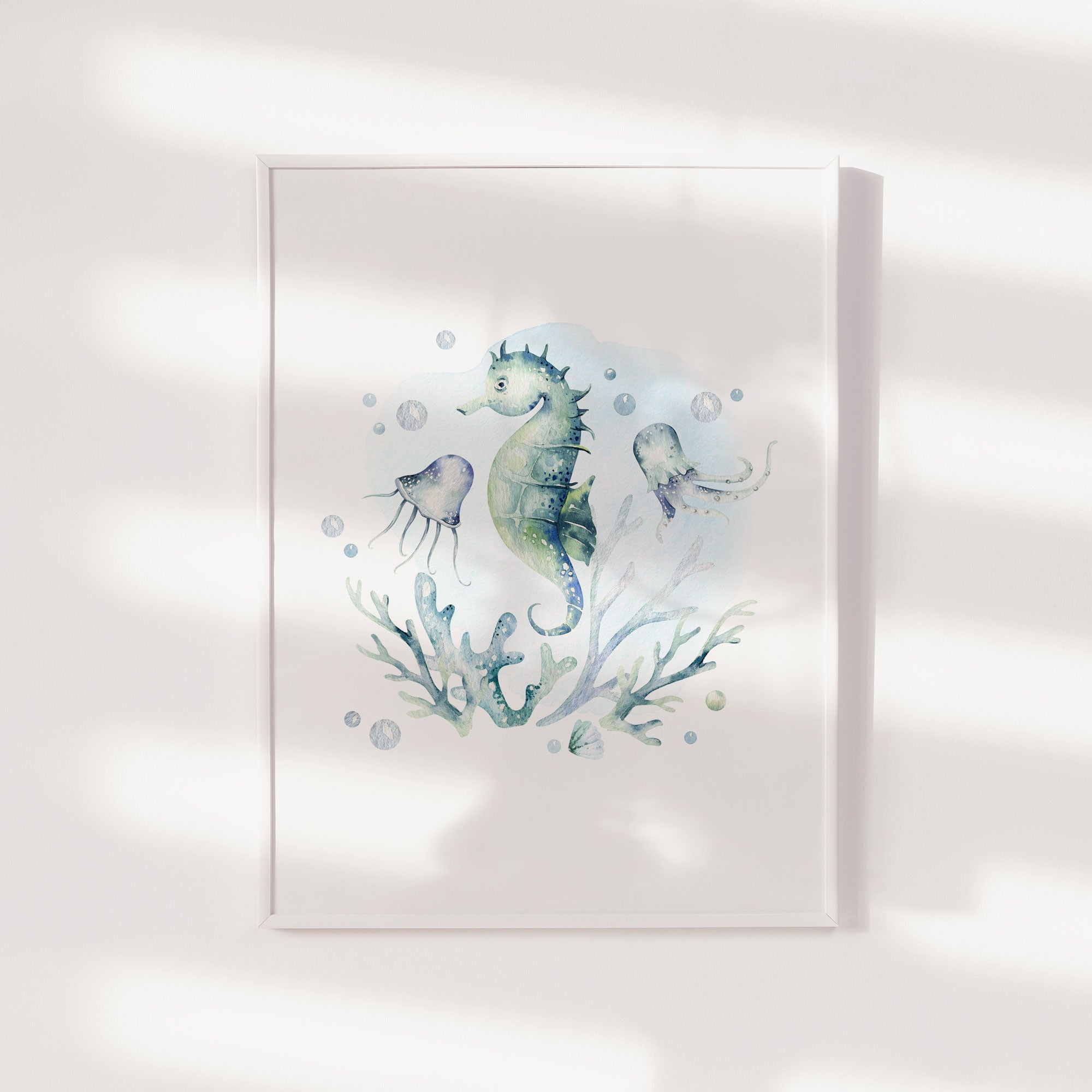 Seahorse & Jellyfish Print