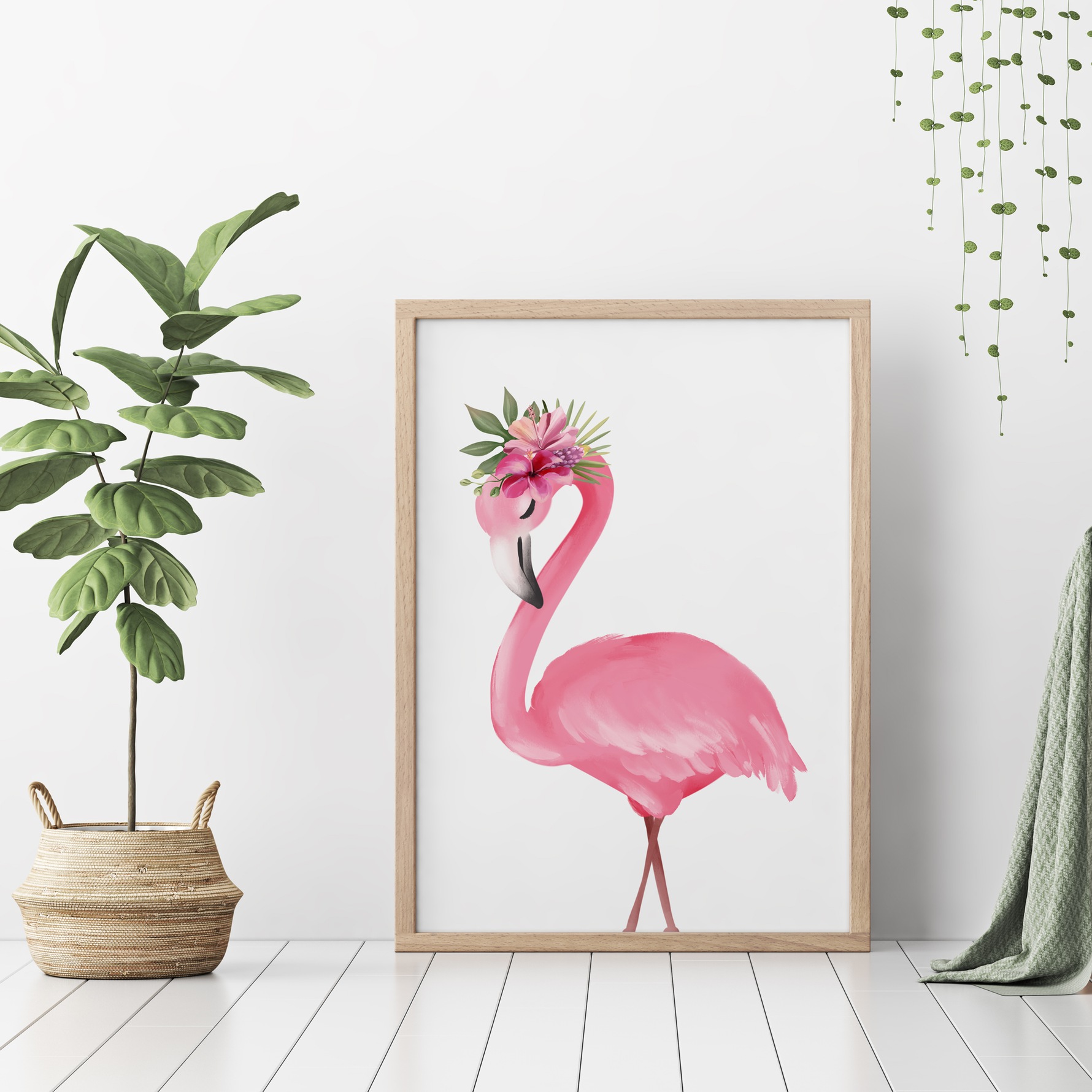 Tropical Flamingo Nursery Print  Girls Bedroom Wall Art – The