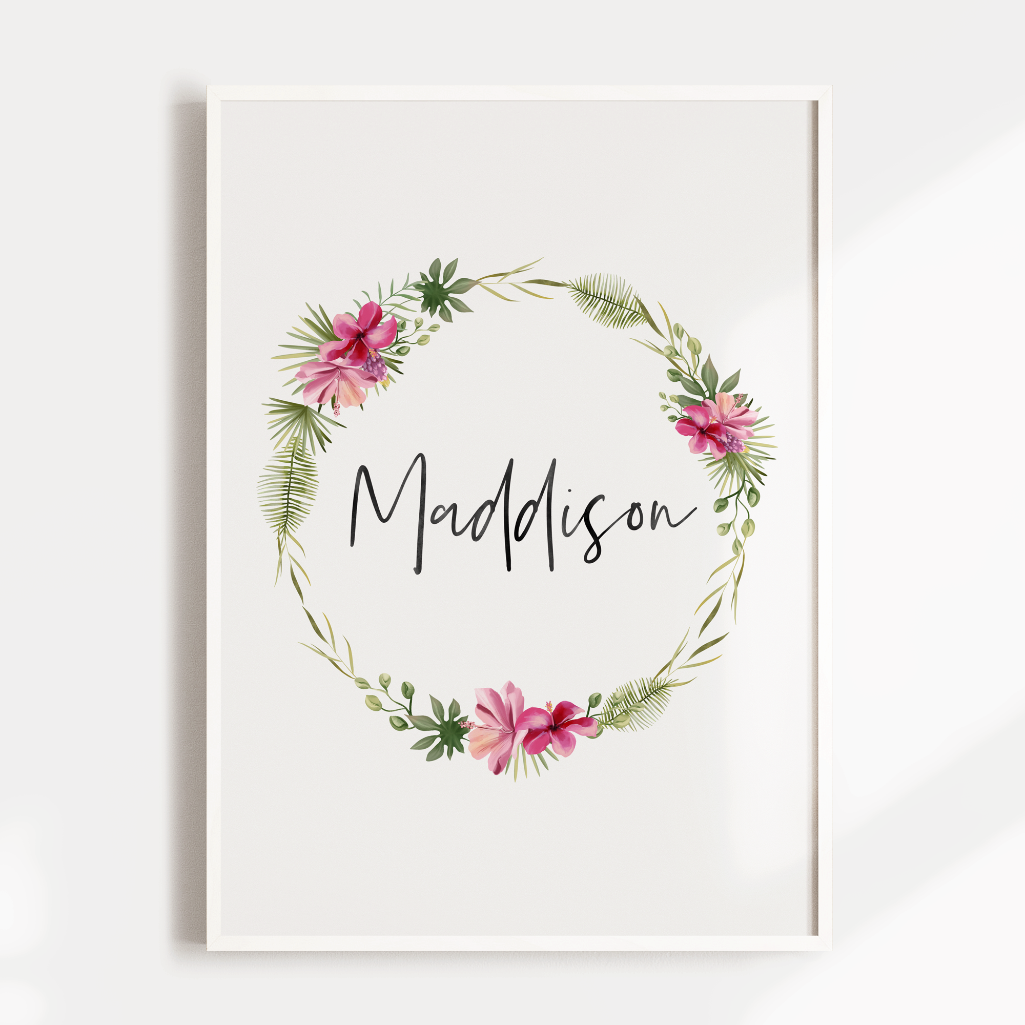 Tropical Wreath Name Print