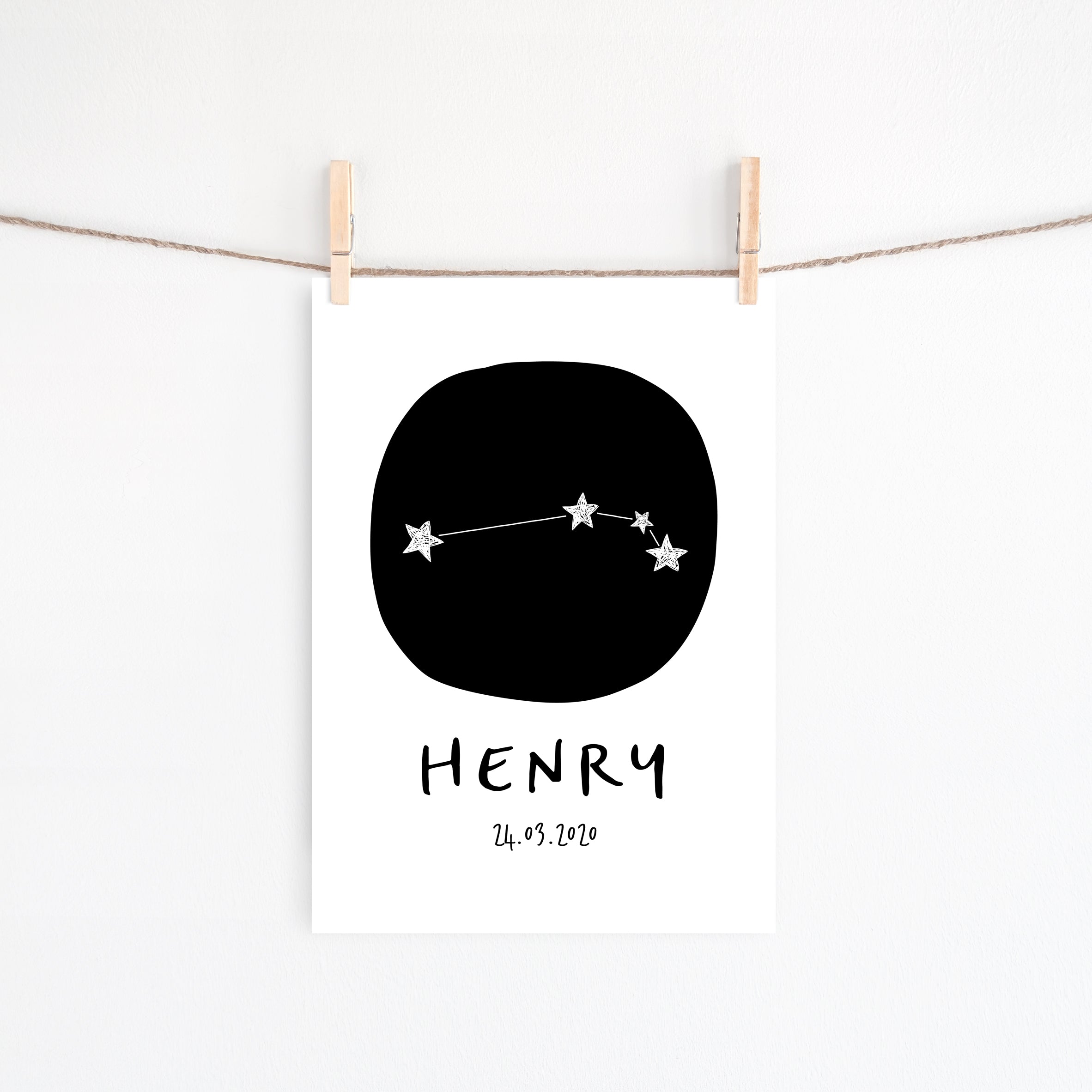 Zodiac Constellation Birth Print - Aries
