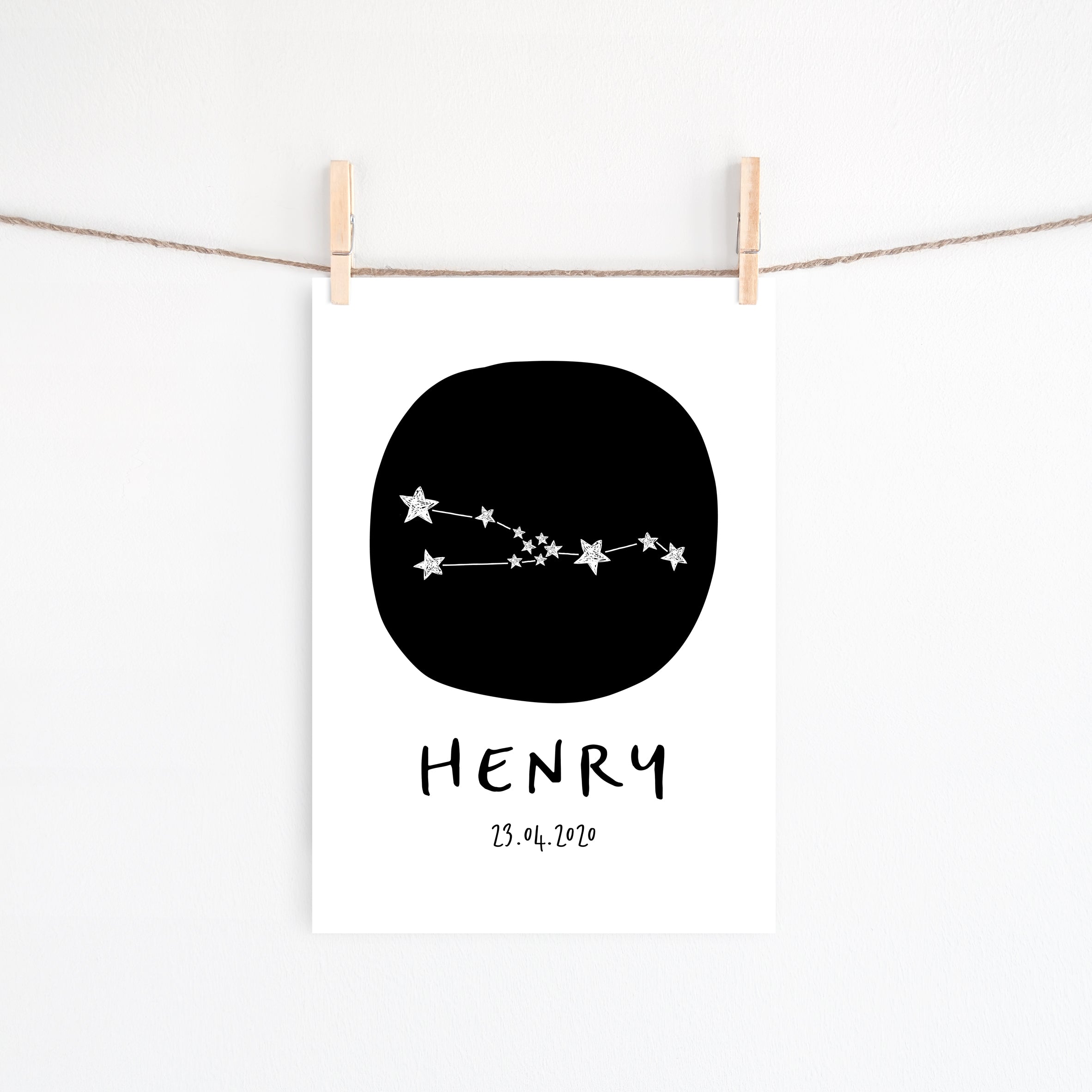 Zodiac Constellation Birth Print - Taurus