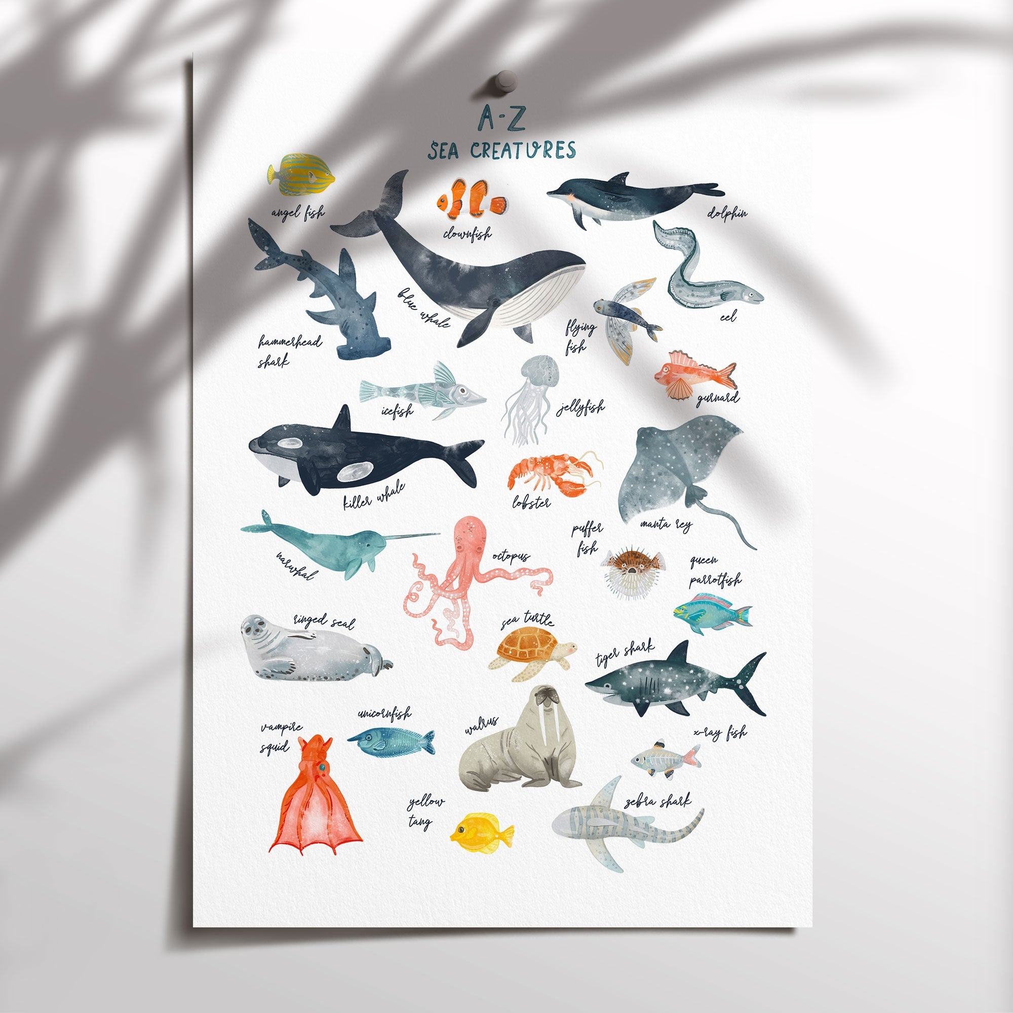 A-Z Sea Creature Print