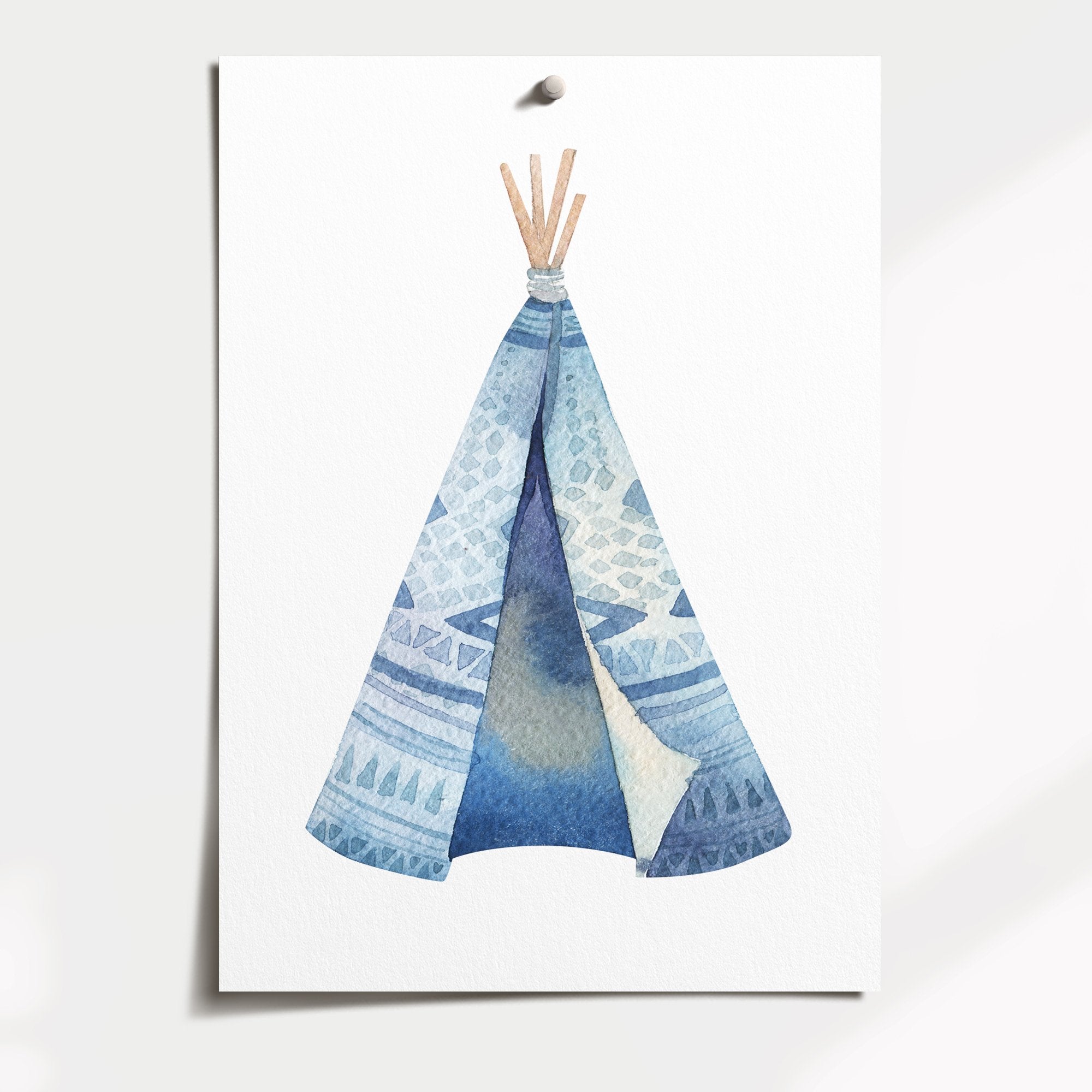 Blue Woodland Teepee Print