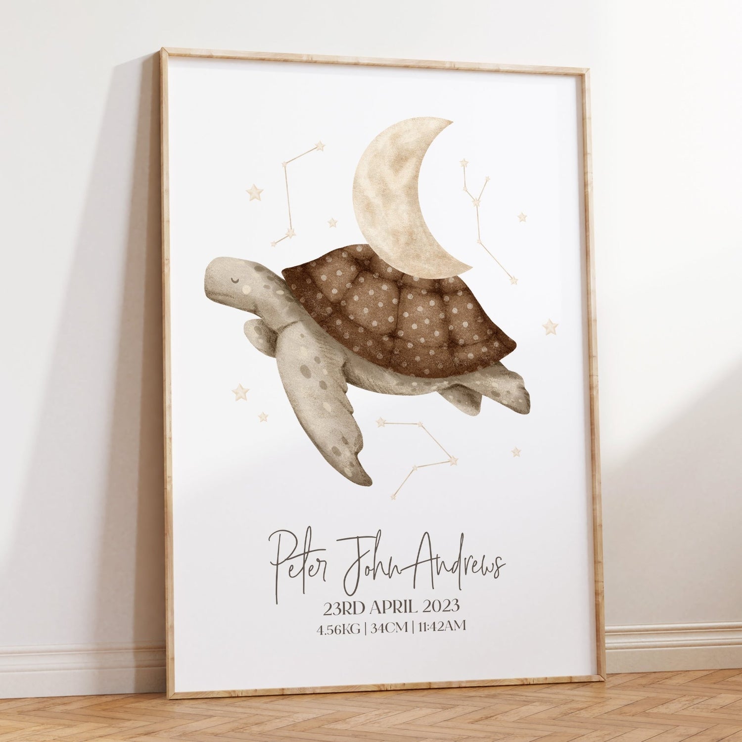 Boho Turtle Birth Print