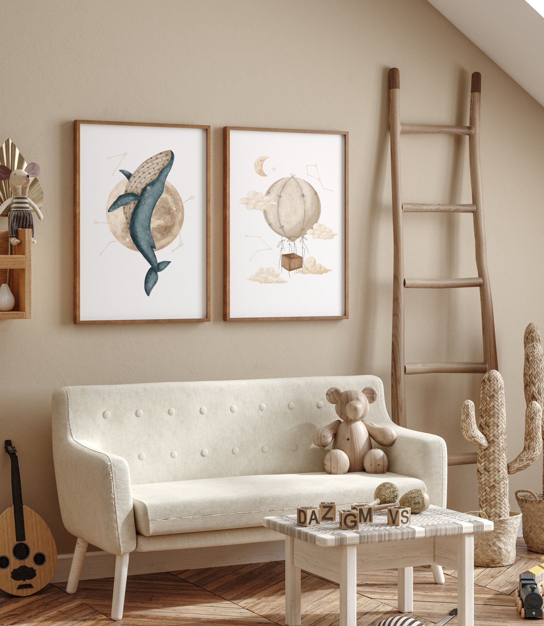 Boho Whale Print