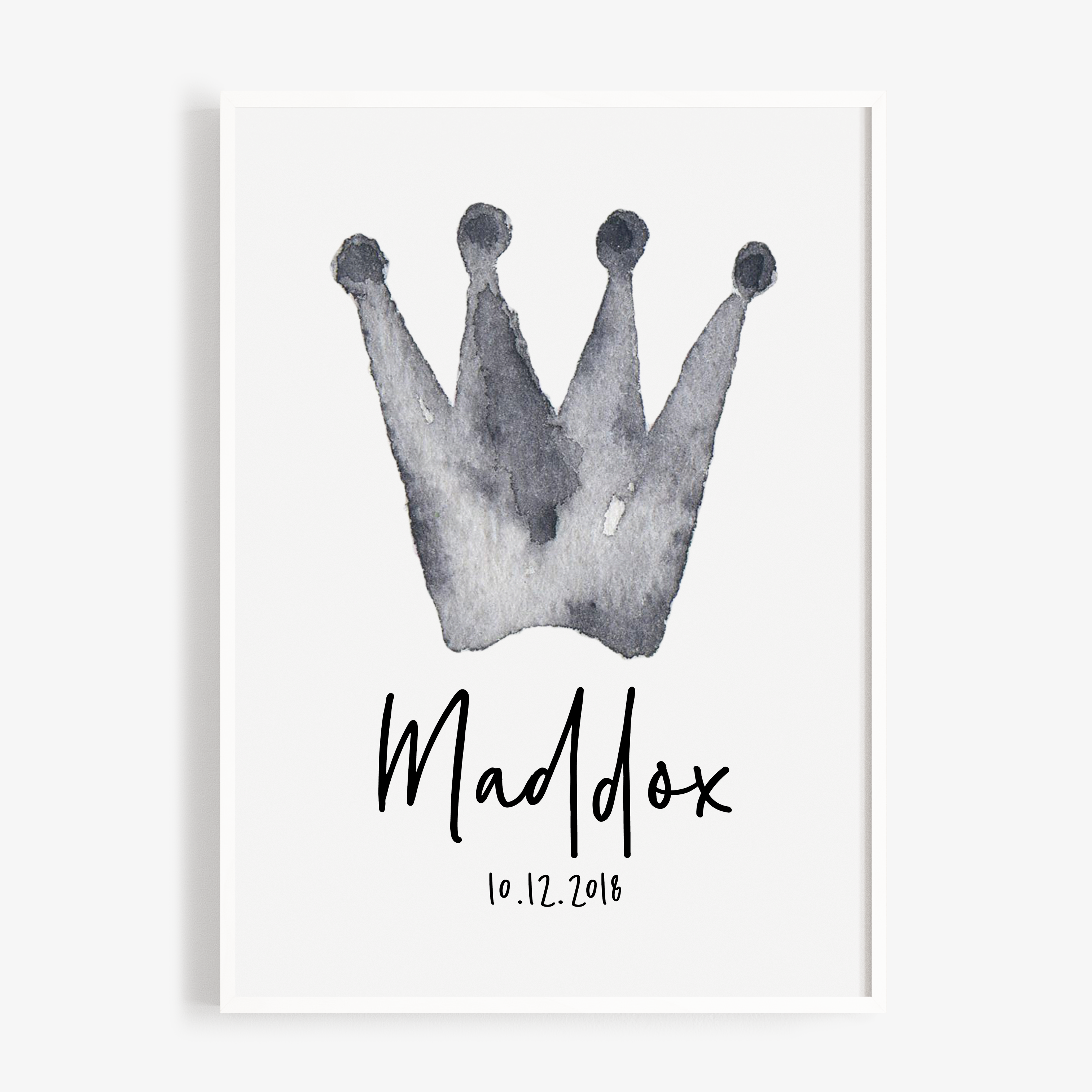 Watercolour Crown Birth Print