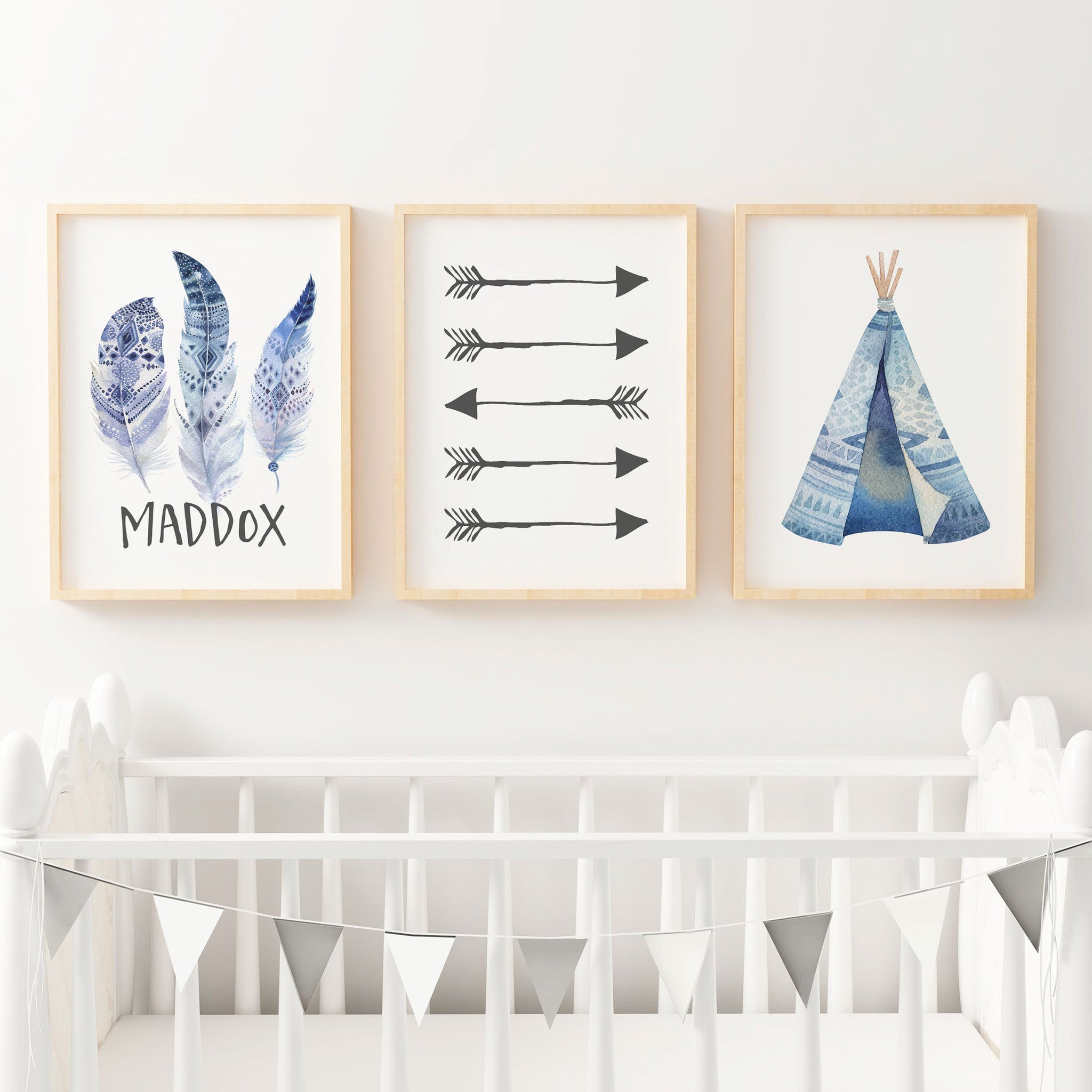Teepee, Arrows & Feather Name Prints
