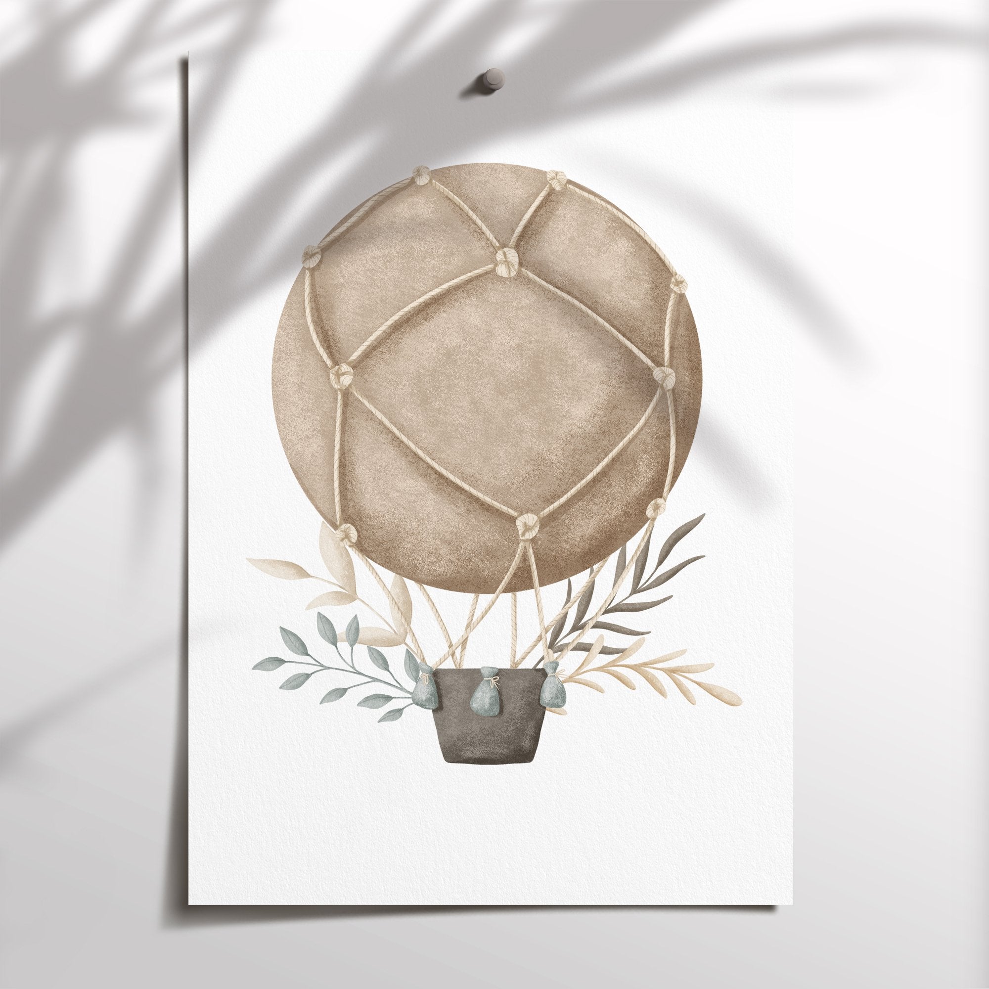 Castle, Hot Air Balloon & Name Print