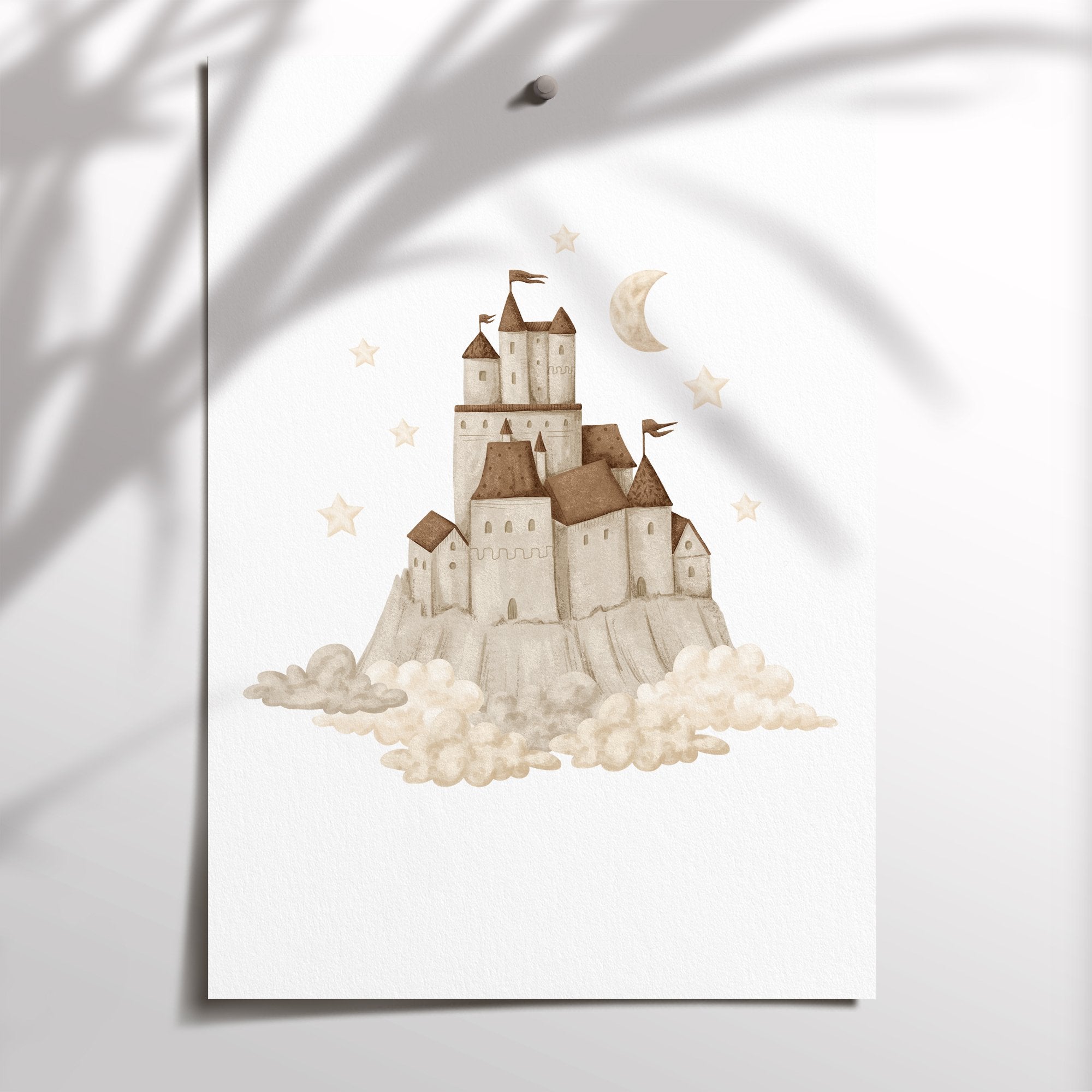 Castle, Hot Air Balloon & Name Print