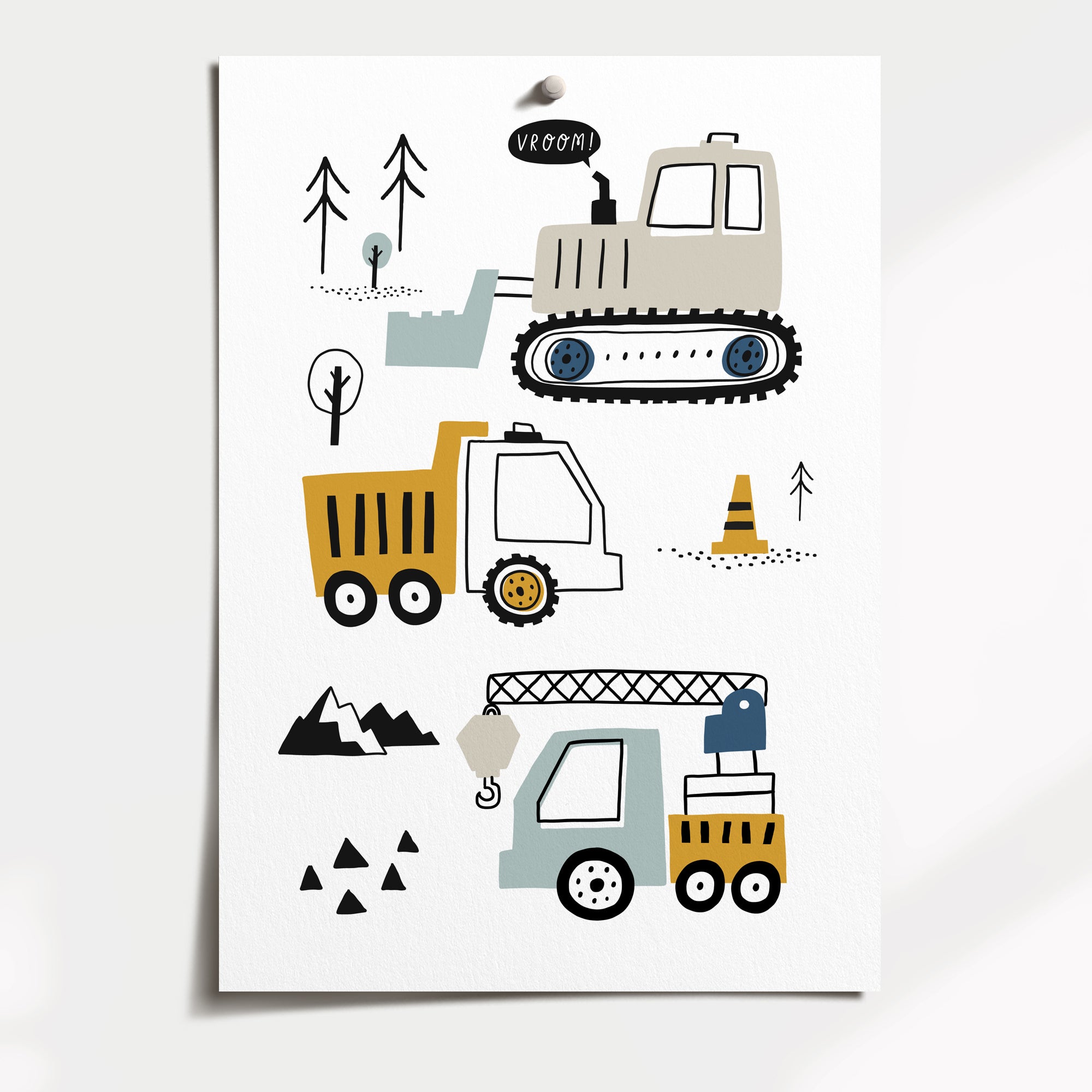 Construction Vehicles & Play Prints