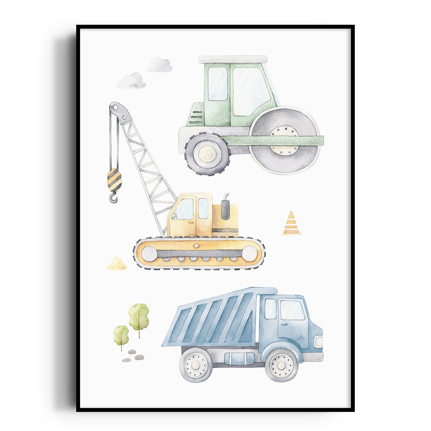 Construction Vehicles Print
