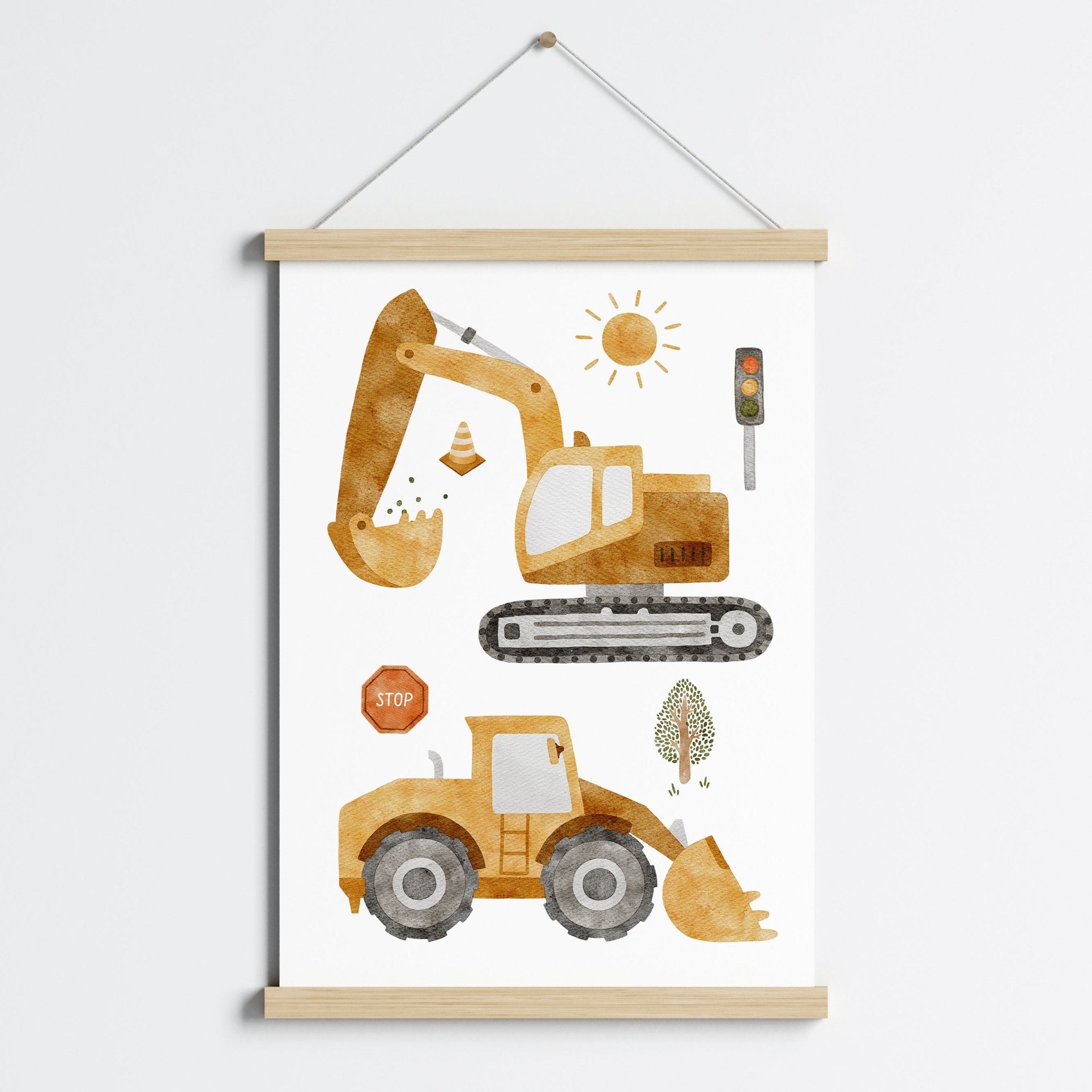 Construction Vehicles Print