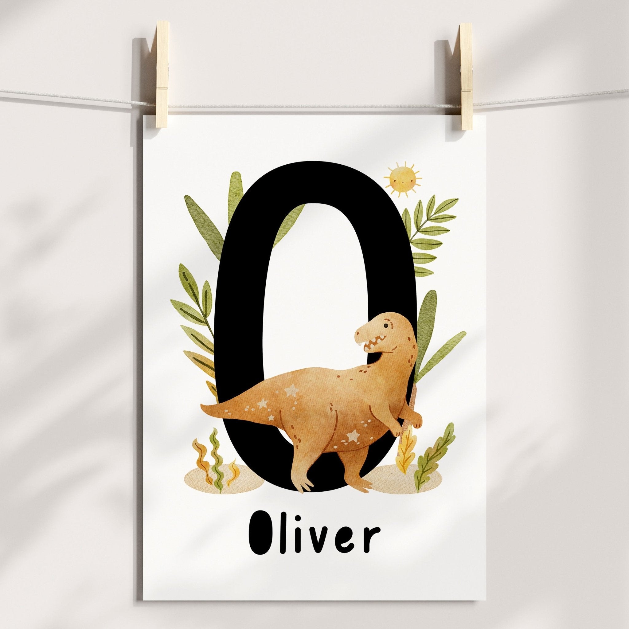 Dinosaur Chart, Alphabet & Name Prints