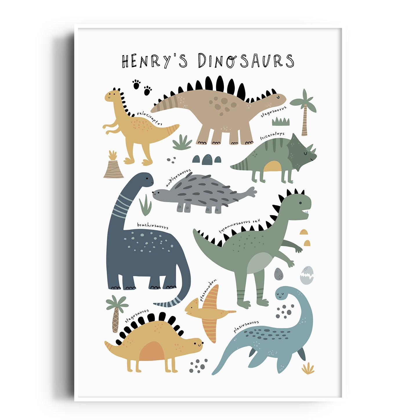 Dinosaur Chart Name Print
