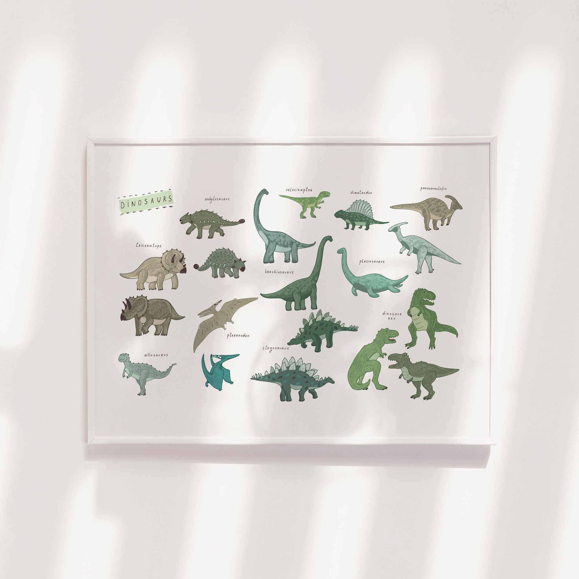 Dinosaur Chart Print