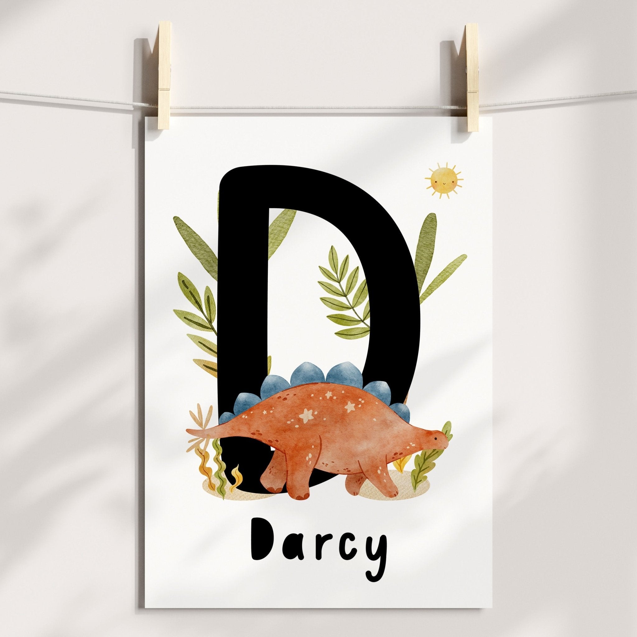 Dinosaur Name Print - Stegosaurus