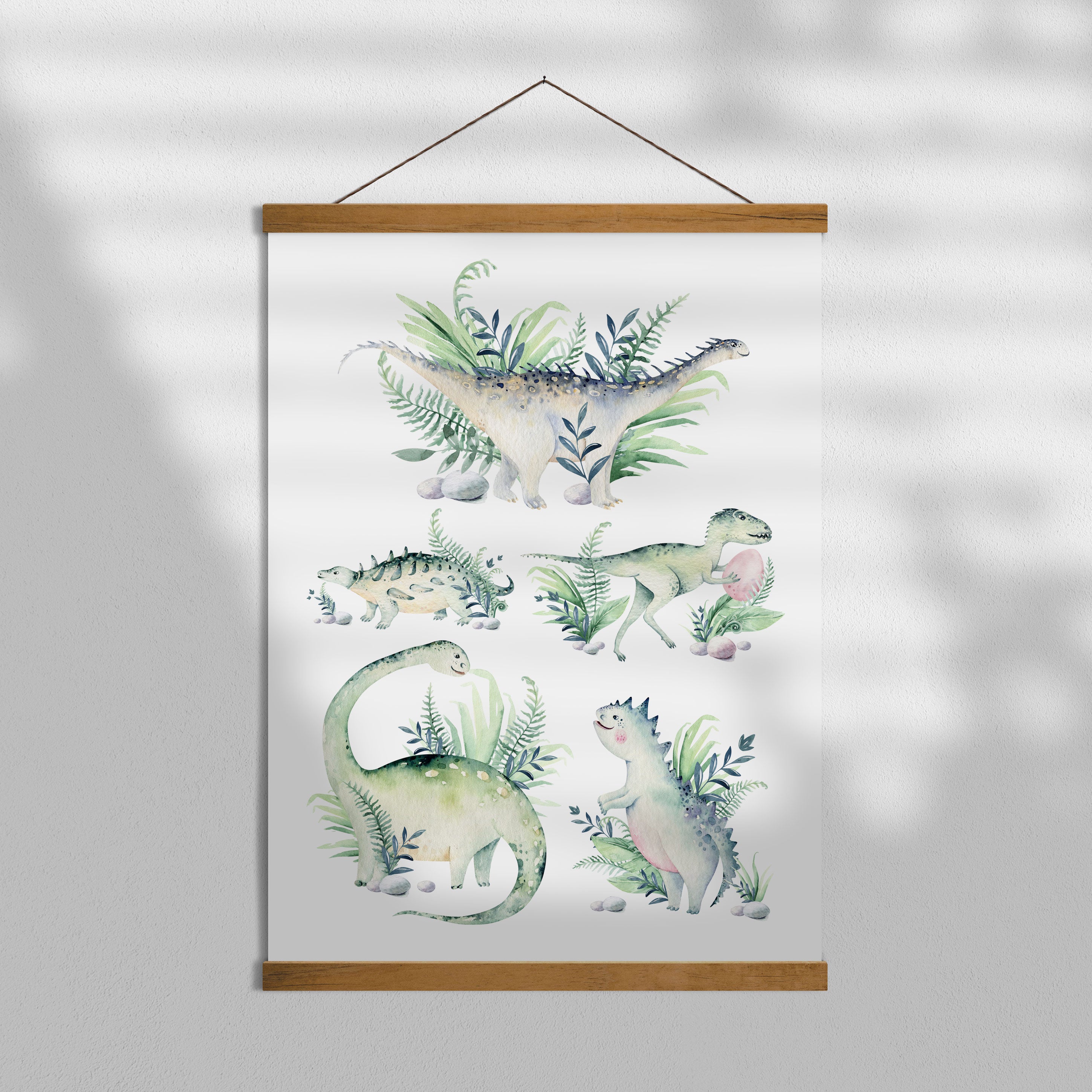 Watercolour Dinosaurs Print