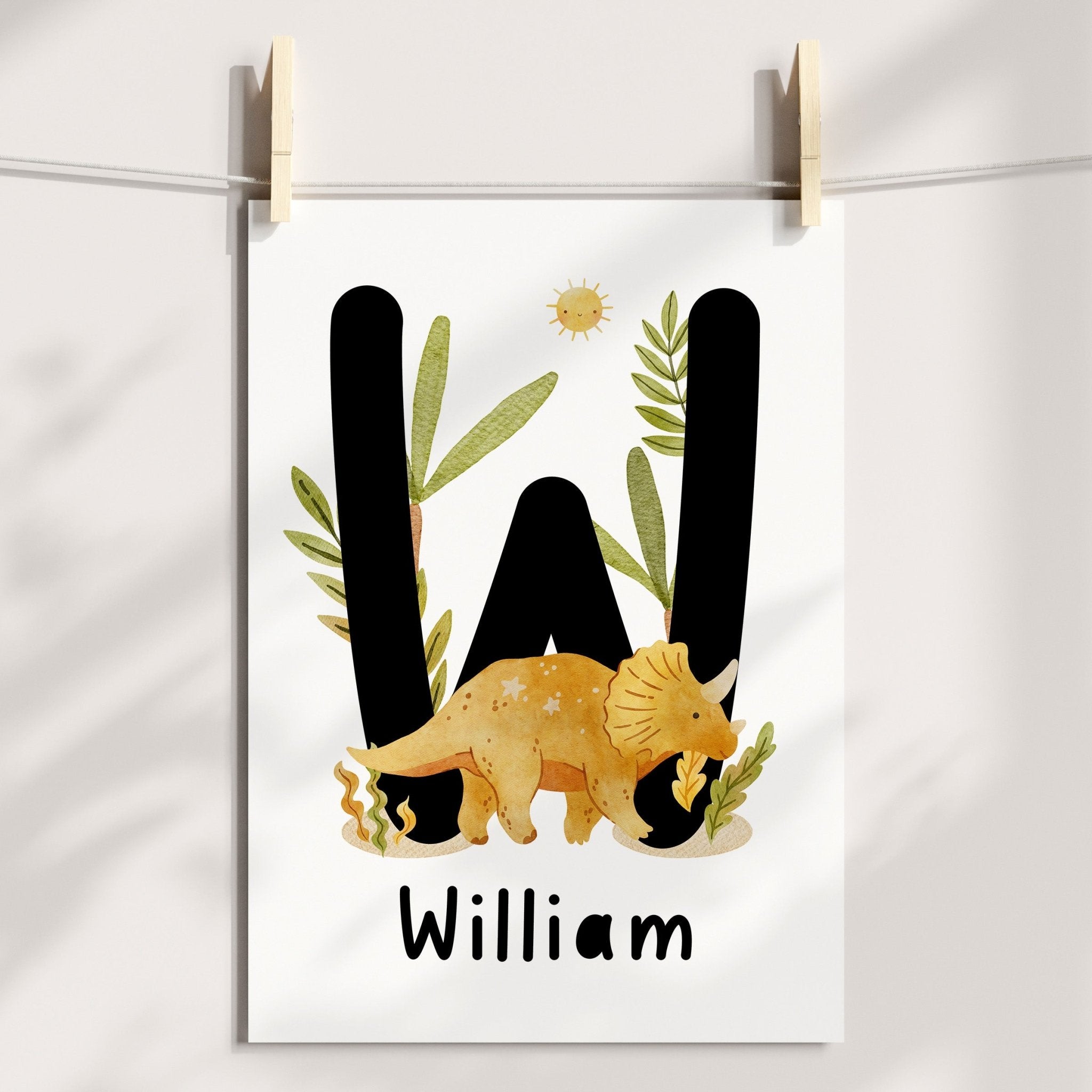 Dinosaurs & Name Print