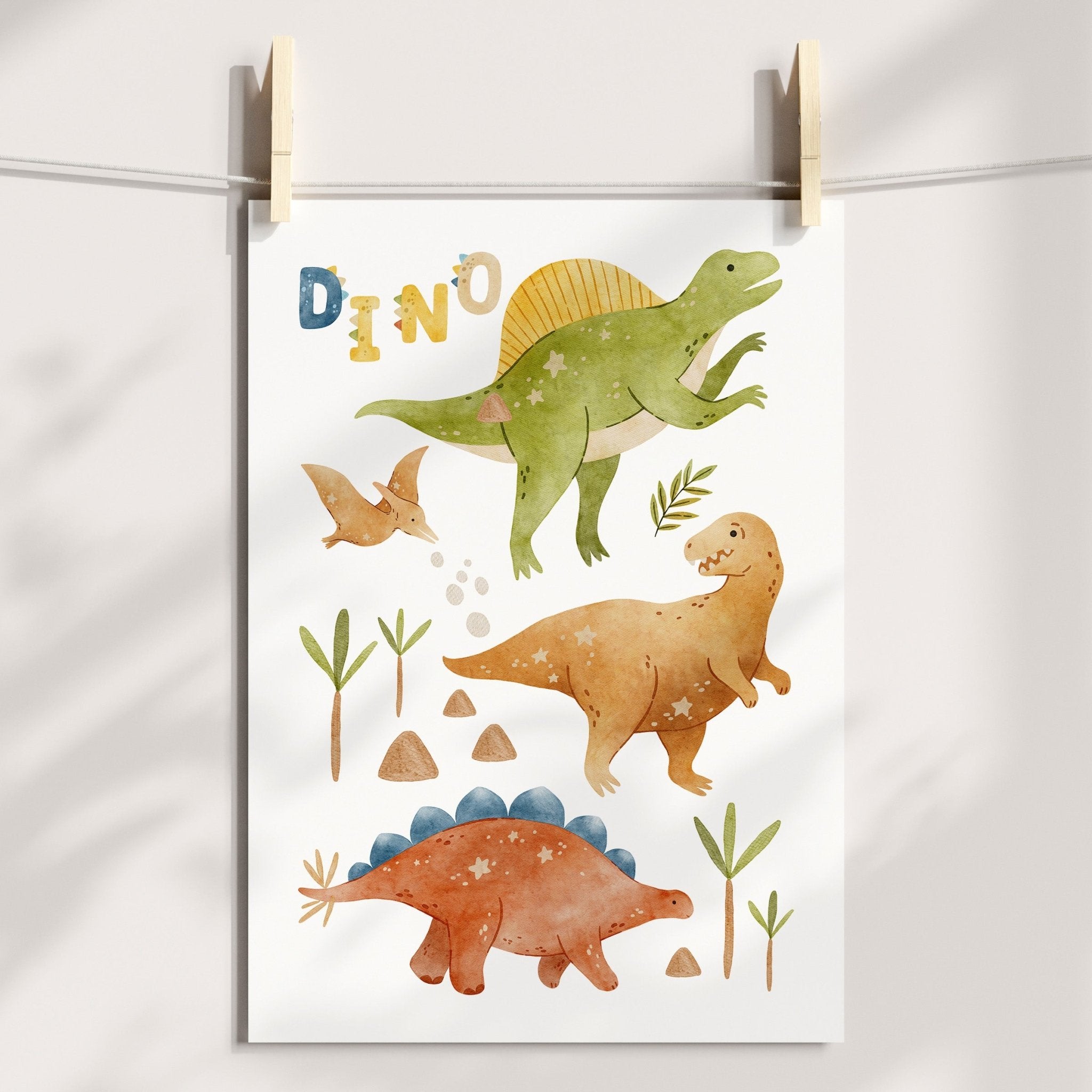 Dinosaurs & Name Print