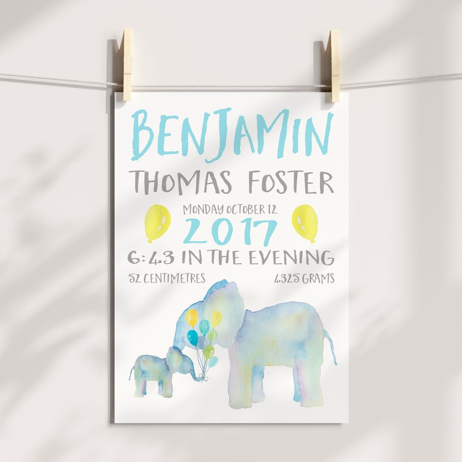 Elephant Birth Print