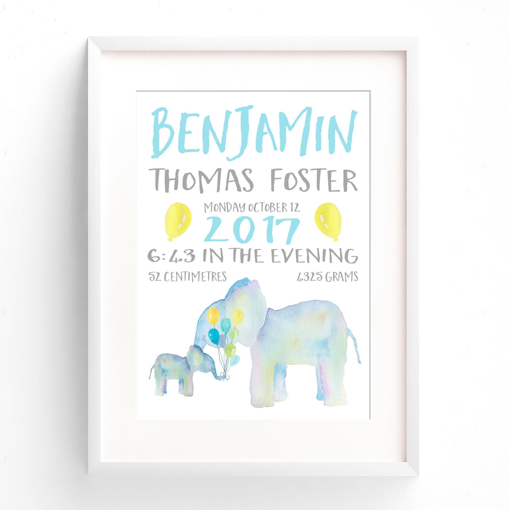 Elephant Birth Print
