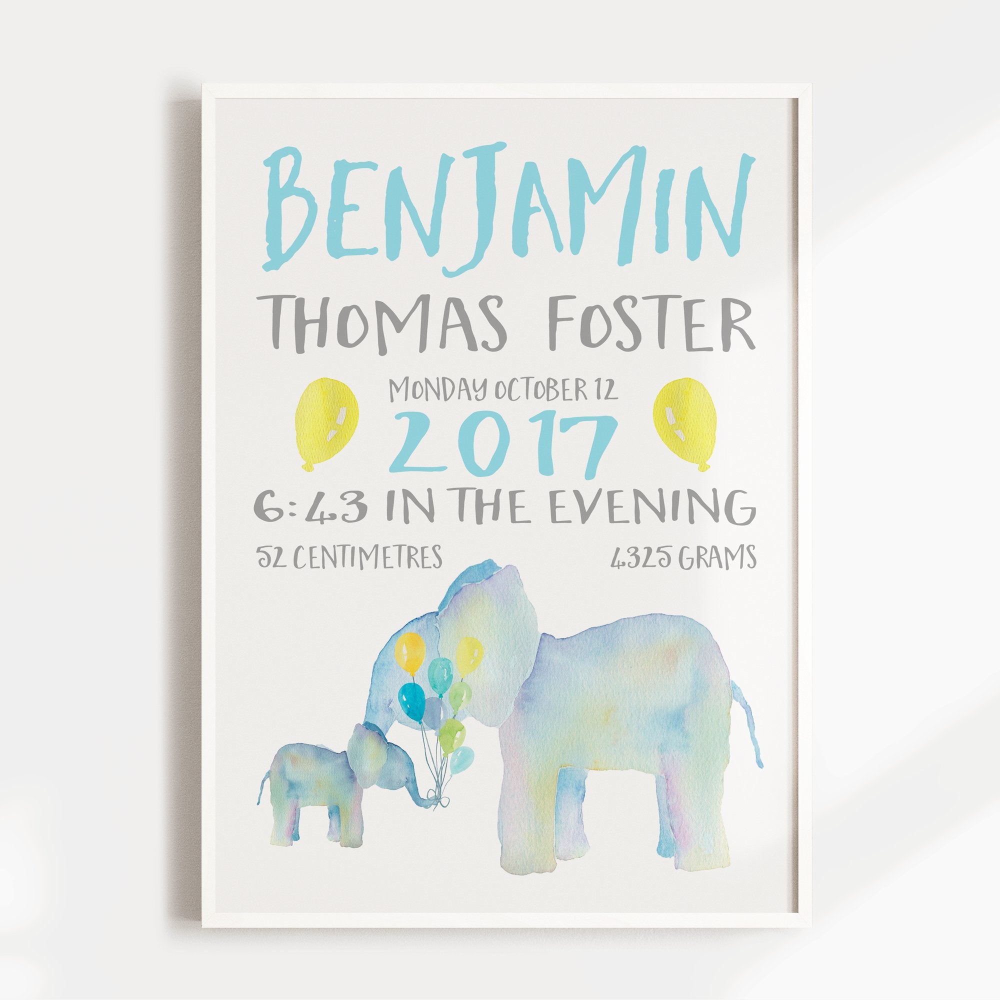 Elephant Birth Print