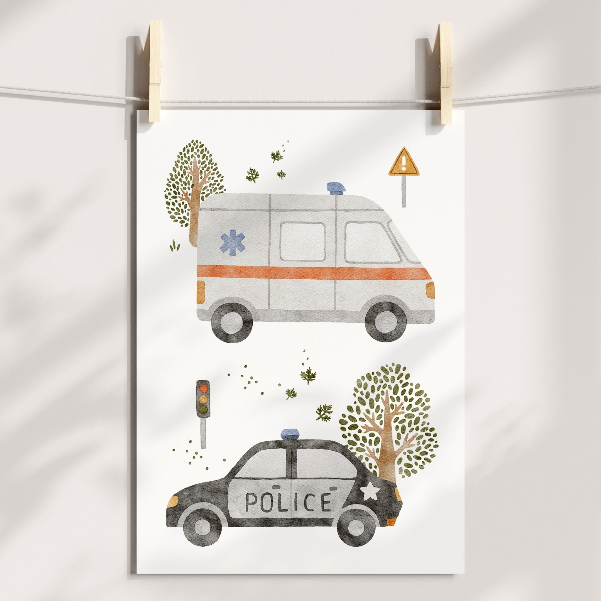 Emergency Vehicles & Name Print