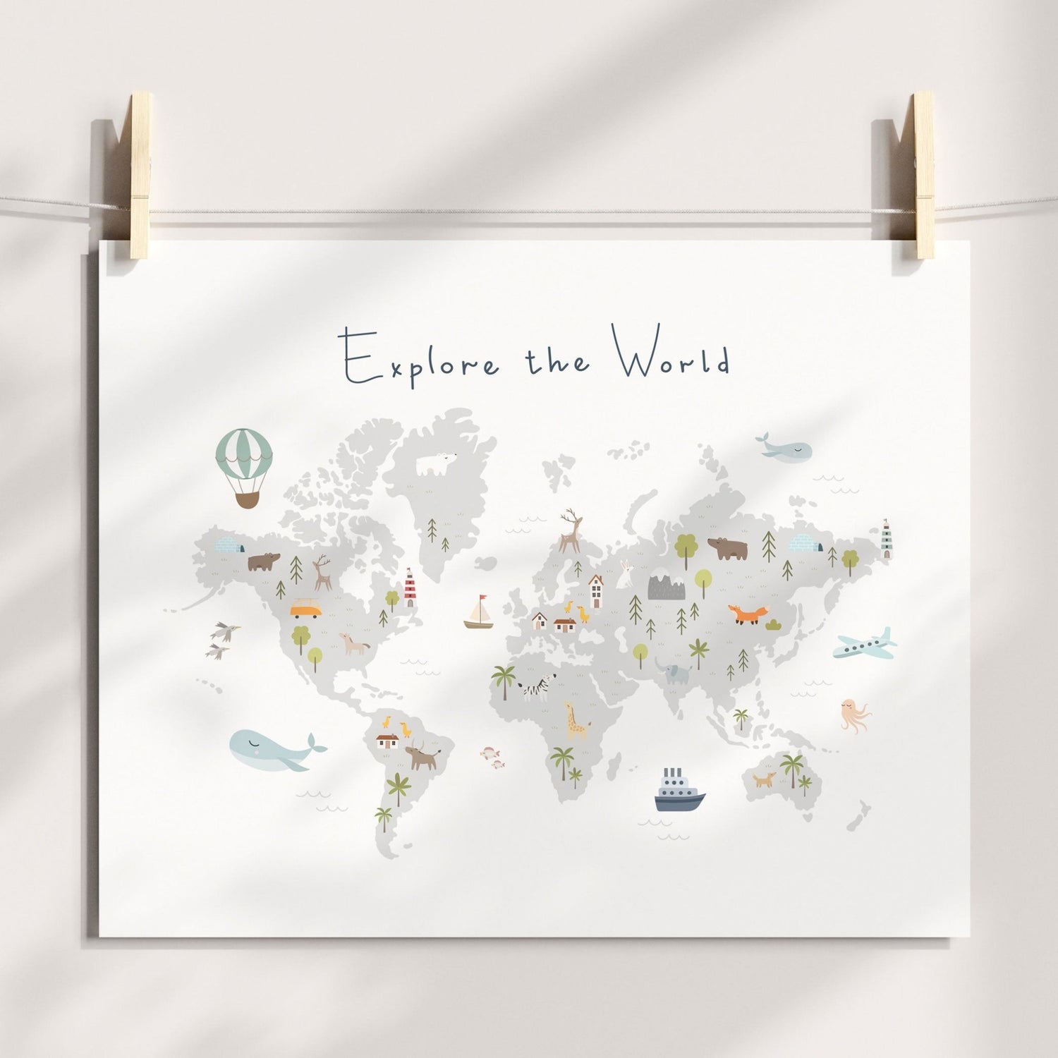 Explore the World Map Print