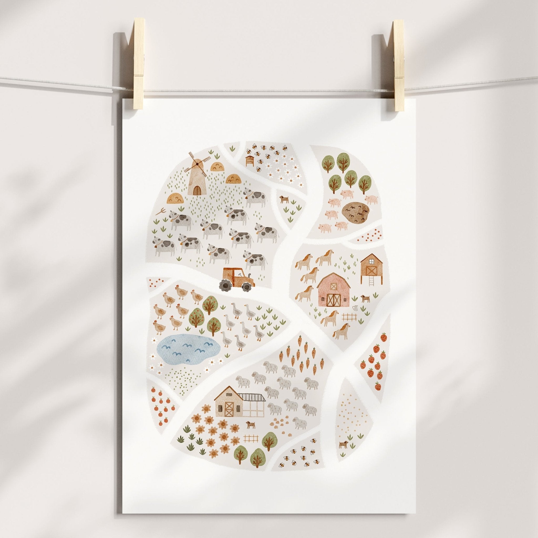 Farm Alphabet, Map & Name Prints