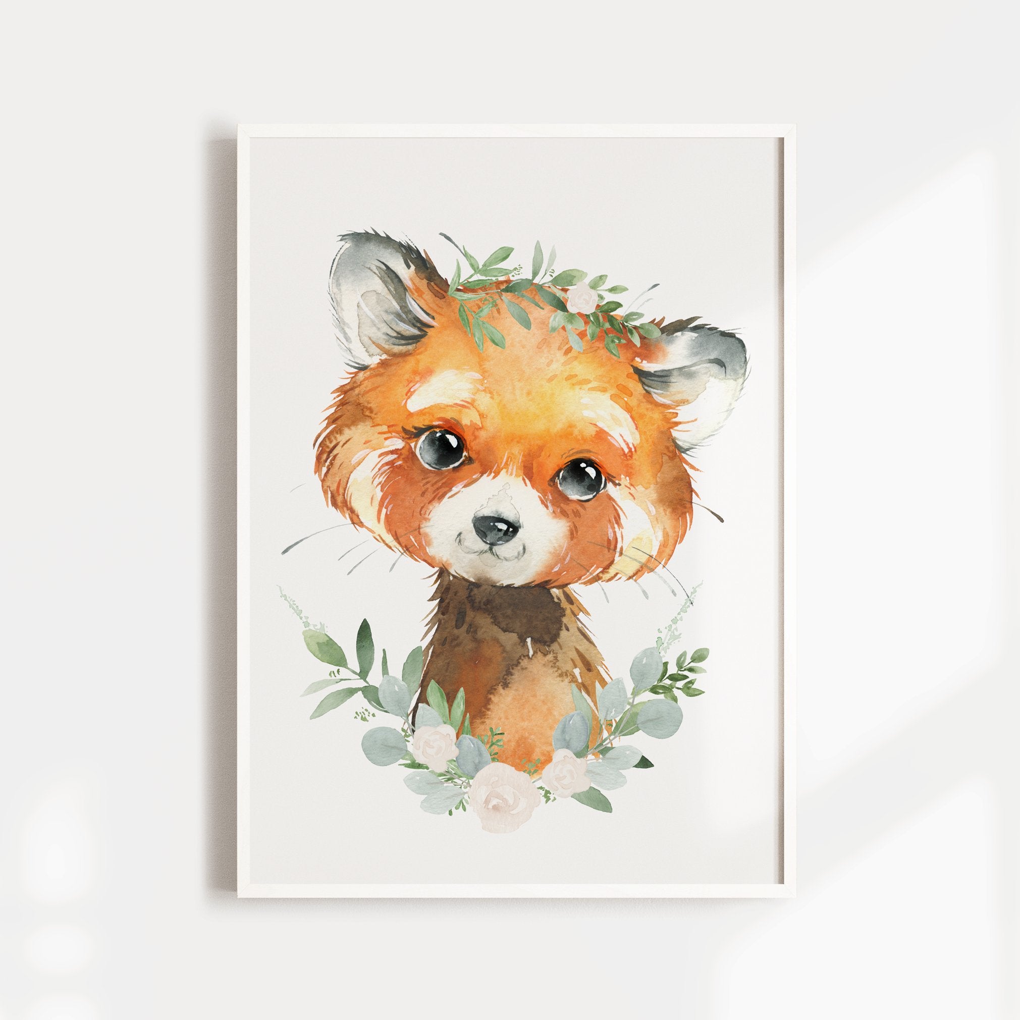 Floral Baby Red Panda Print