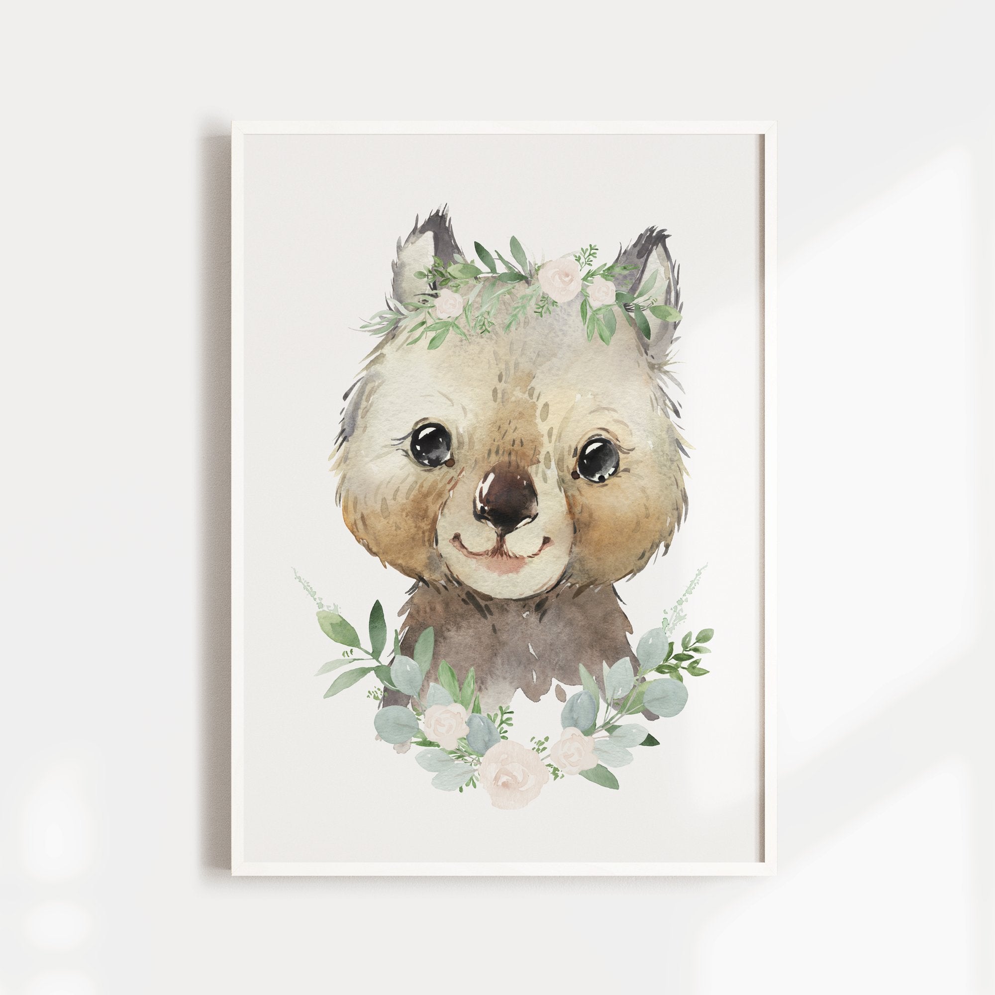 Floral Baby Wombat Print