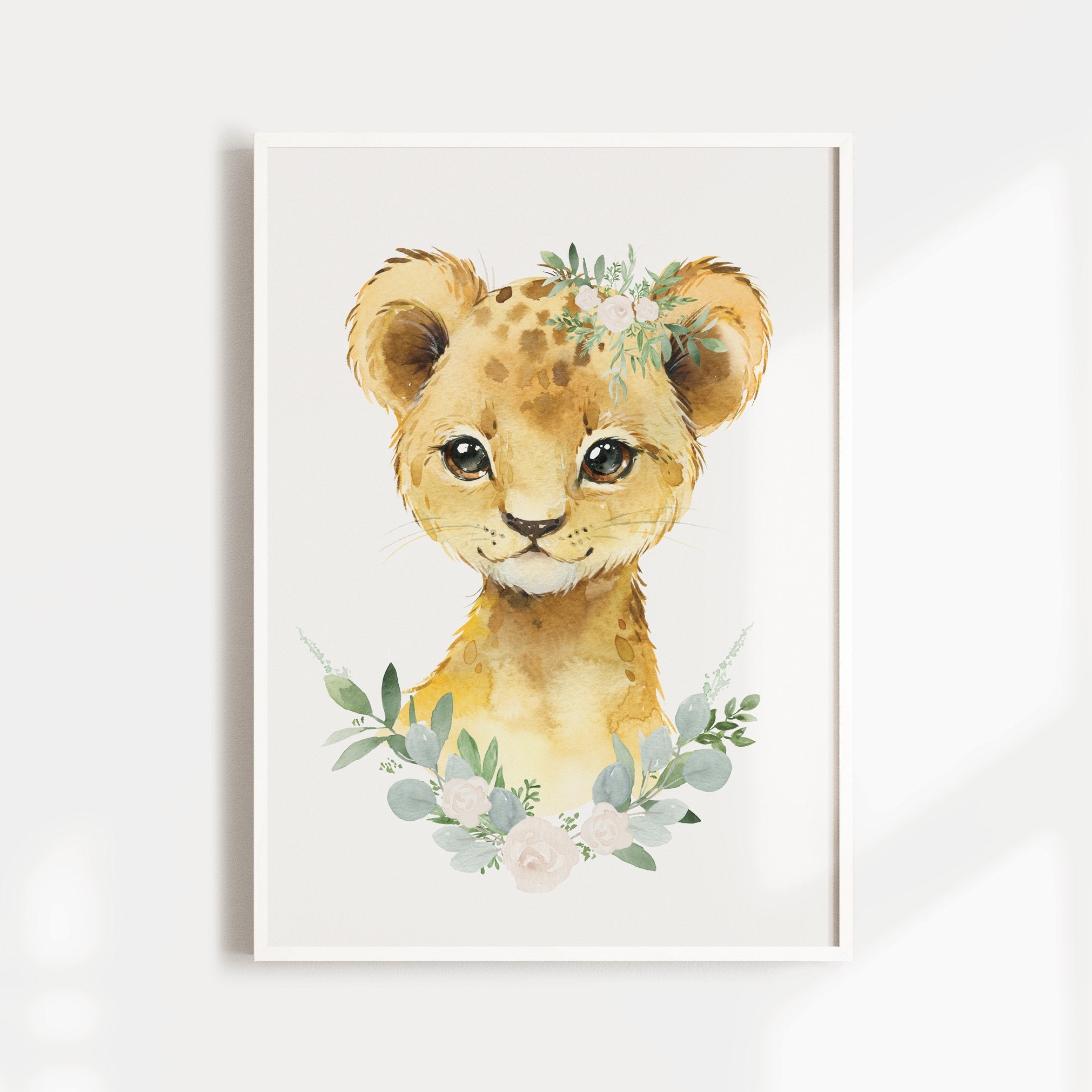 Floral Lion, Elephant & Giraffe Prints