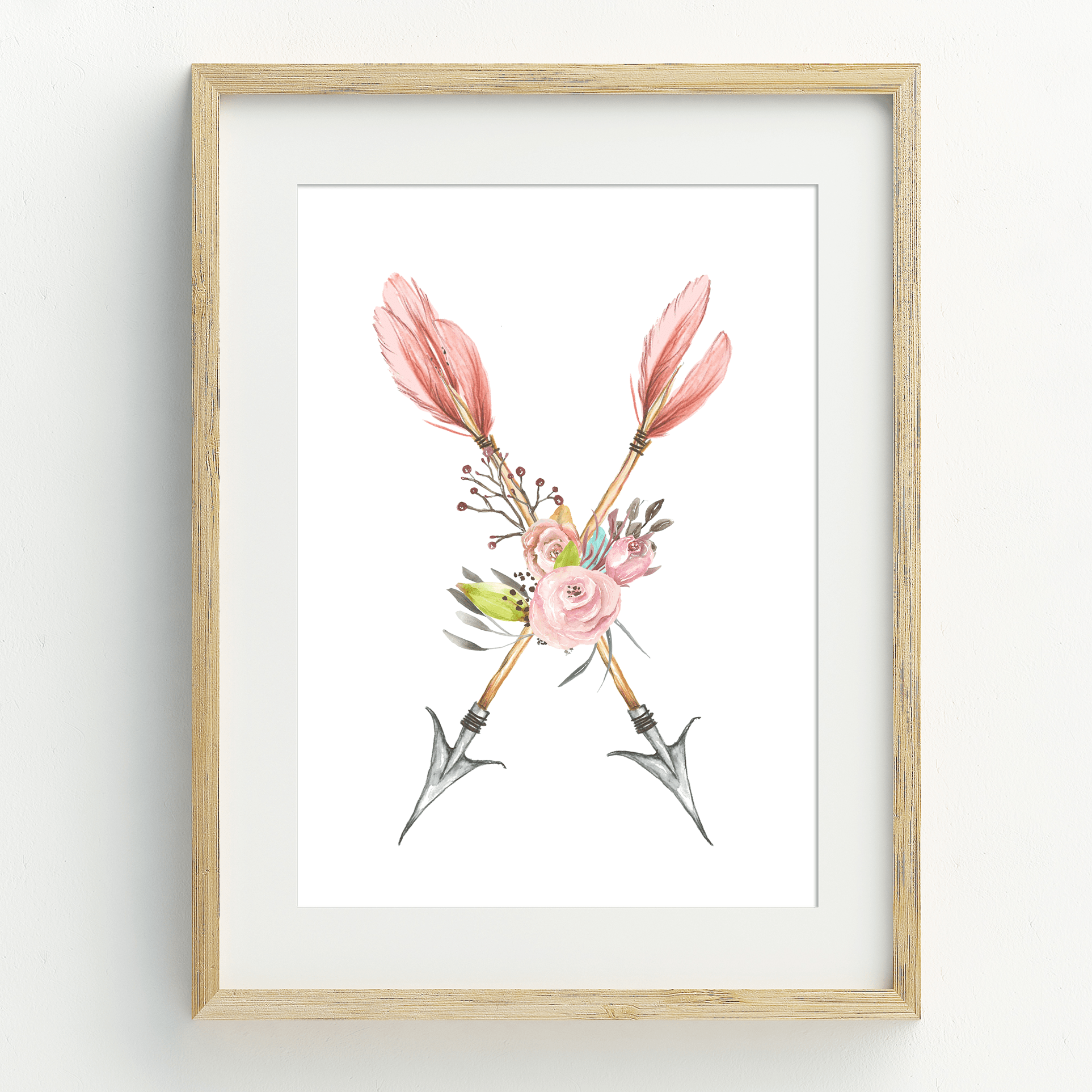 Pink Boho Tribal Arrows Print