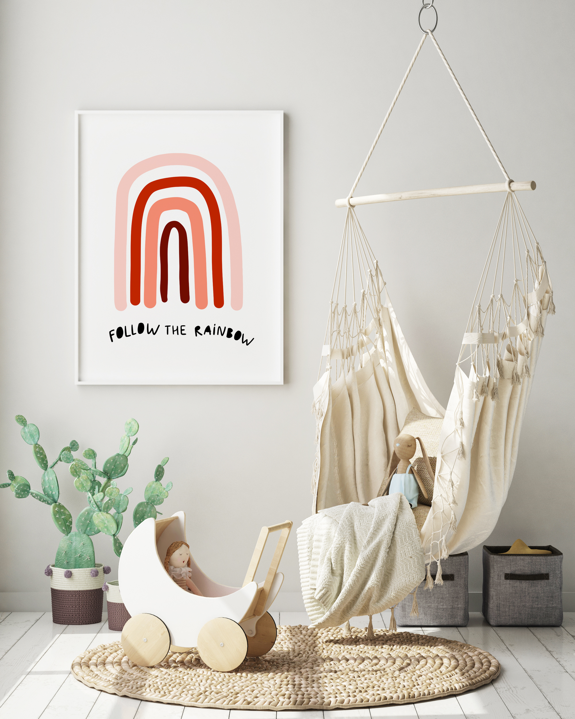 Rainbow Nursery Wall Art - Follow The Rainbow