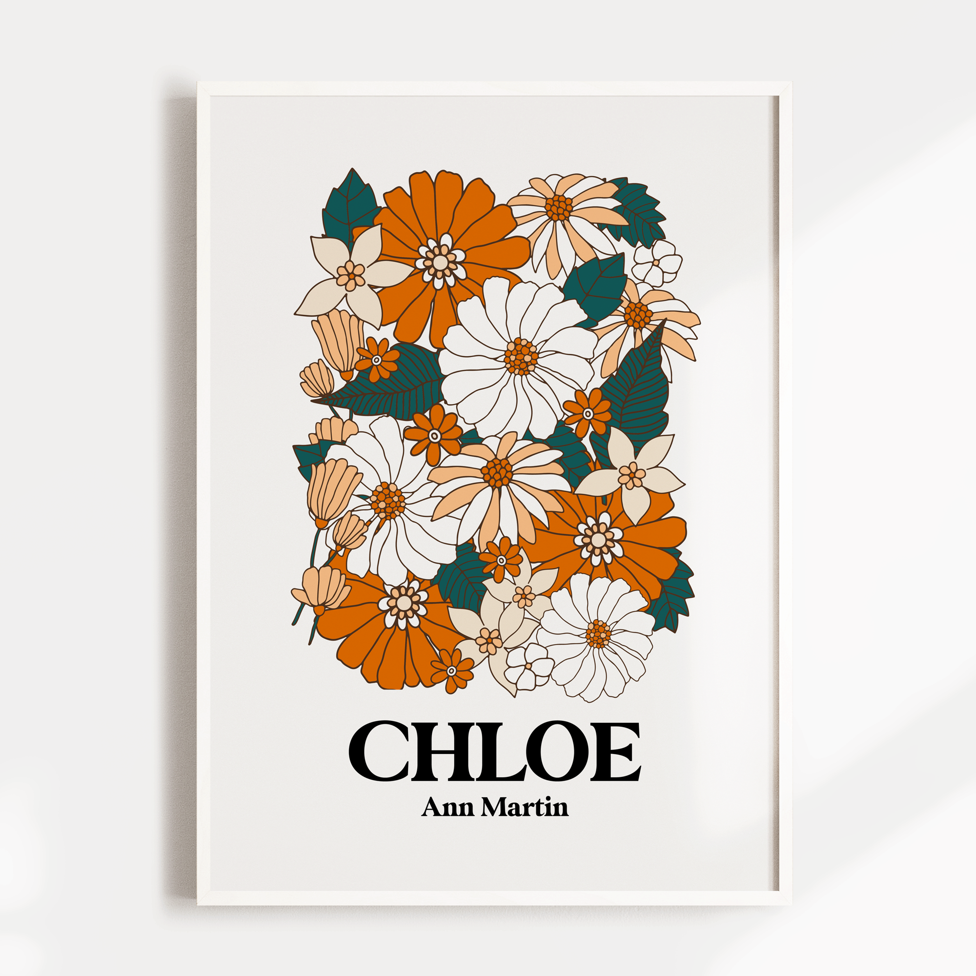 Retro Flower Name Print