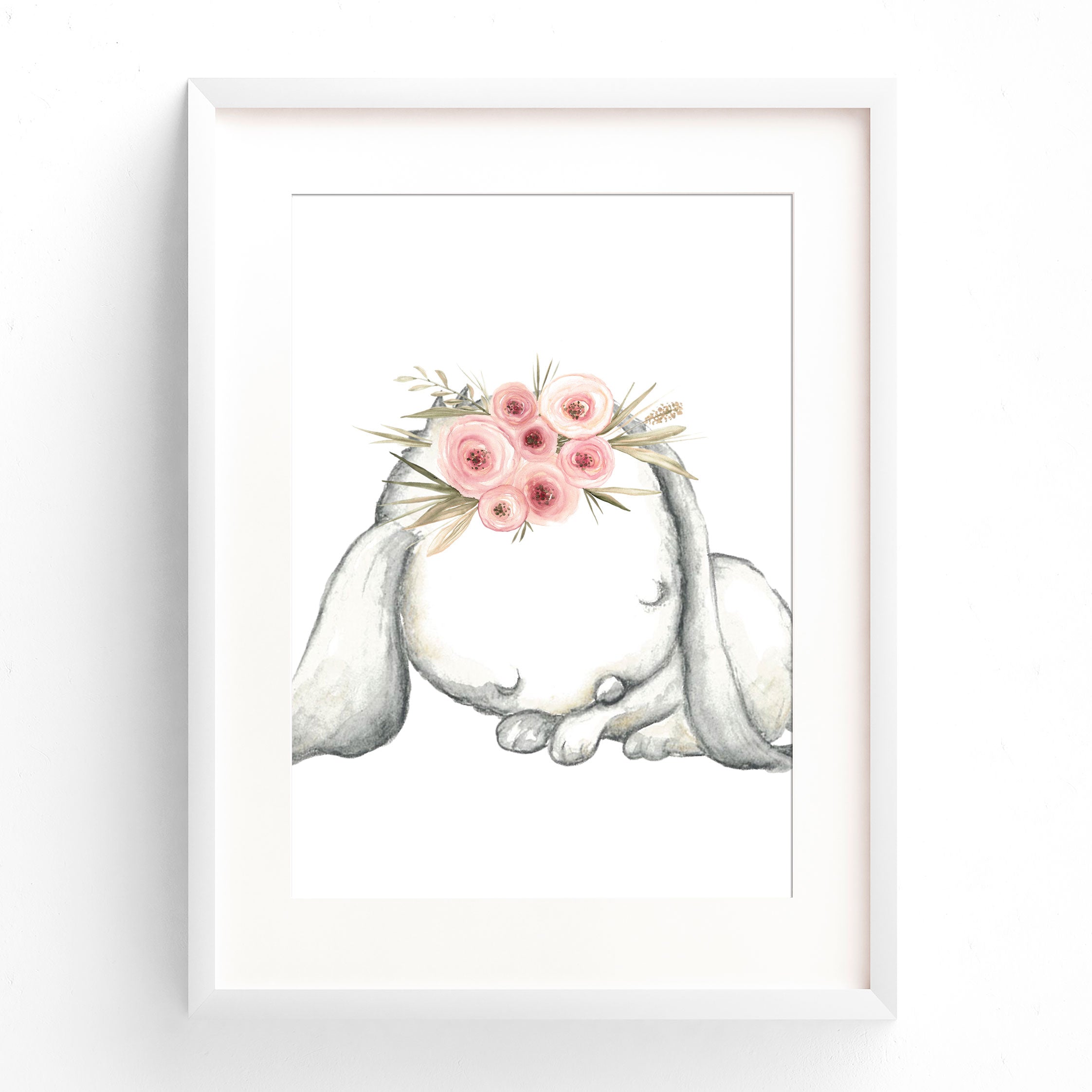 Woodland Boho Floral Bunny Prints