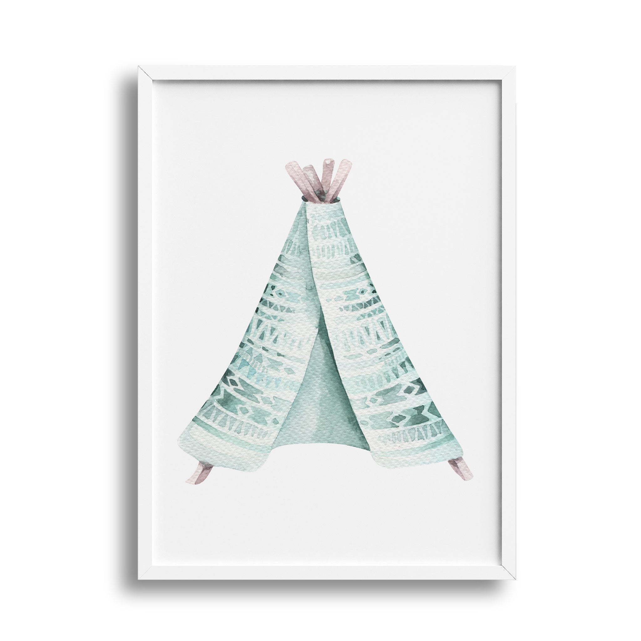 Green Woodland Teepee Print