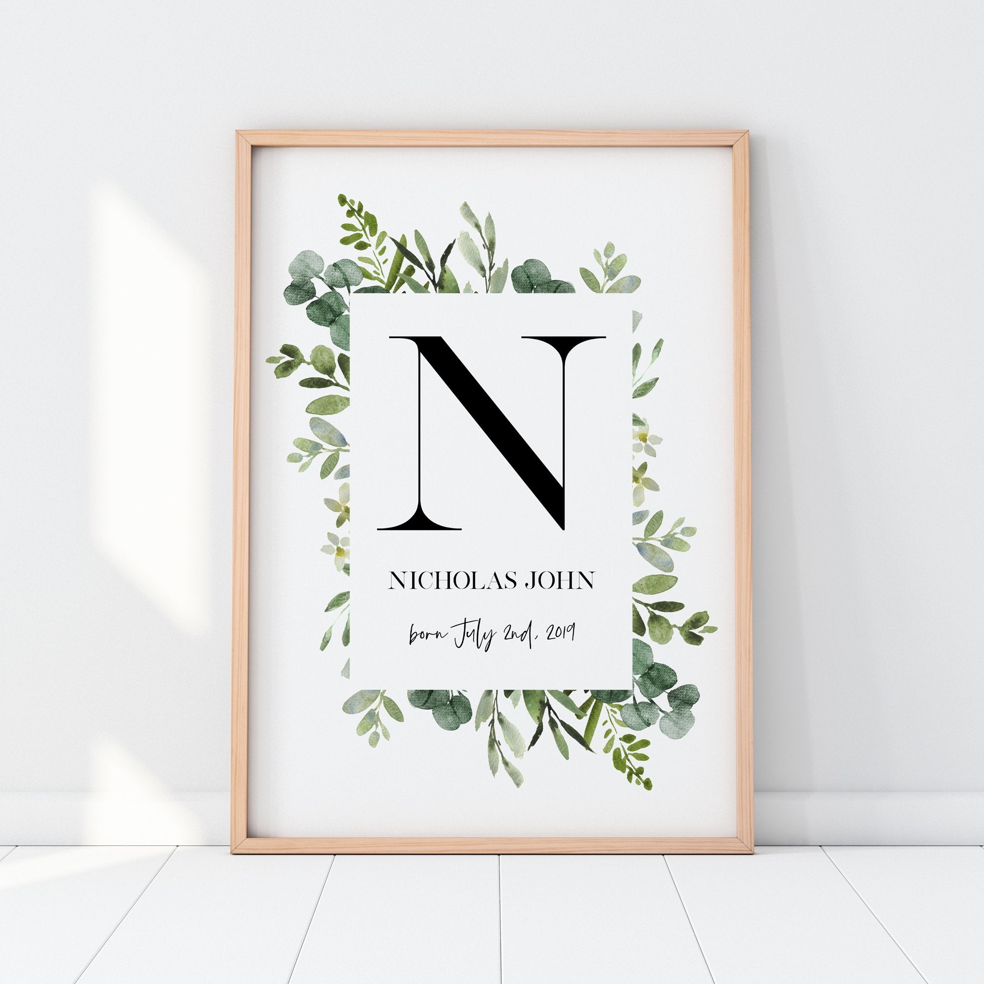 Greenery Birth Print