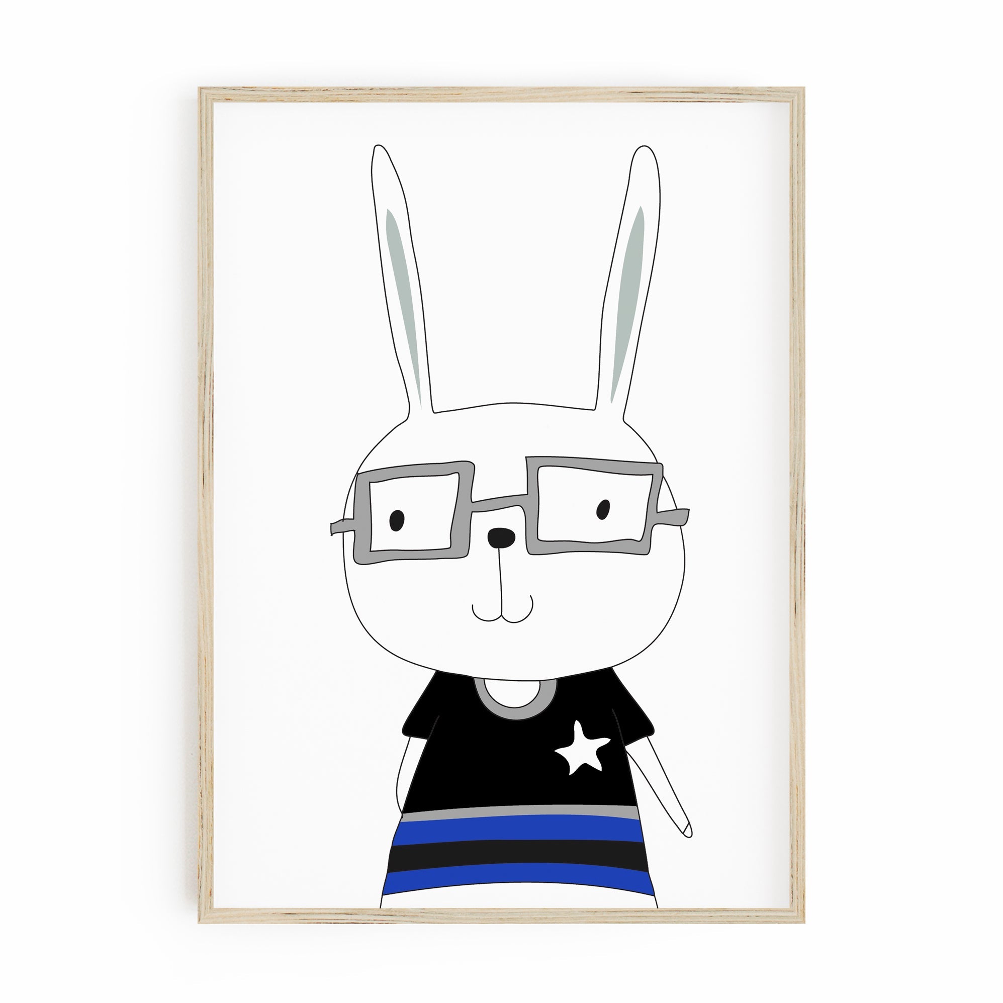 Hipster Bear, Bunny & Name Prints