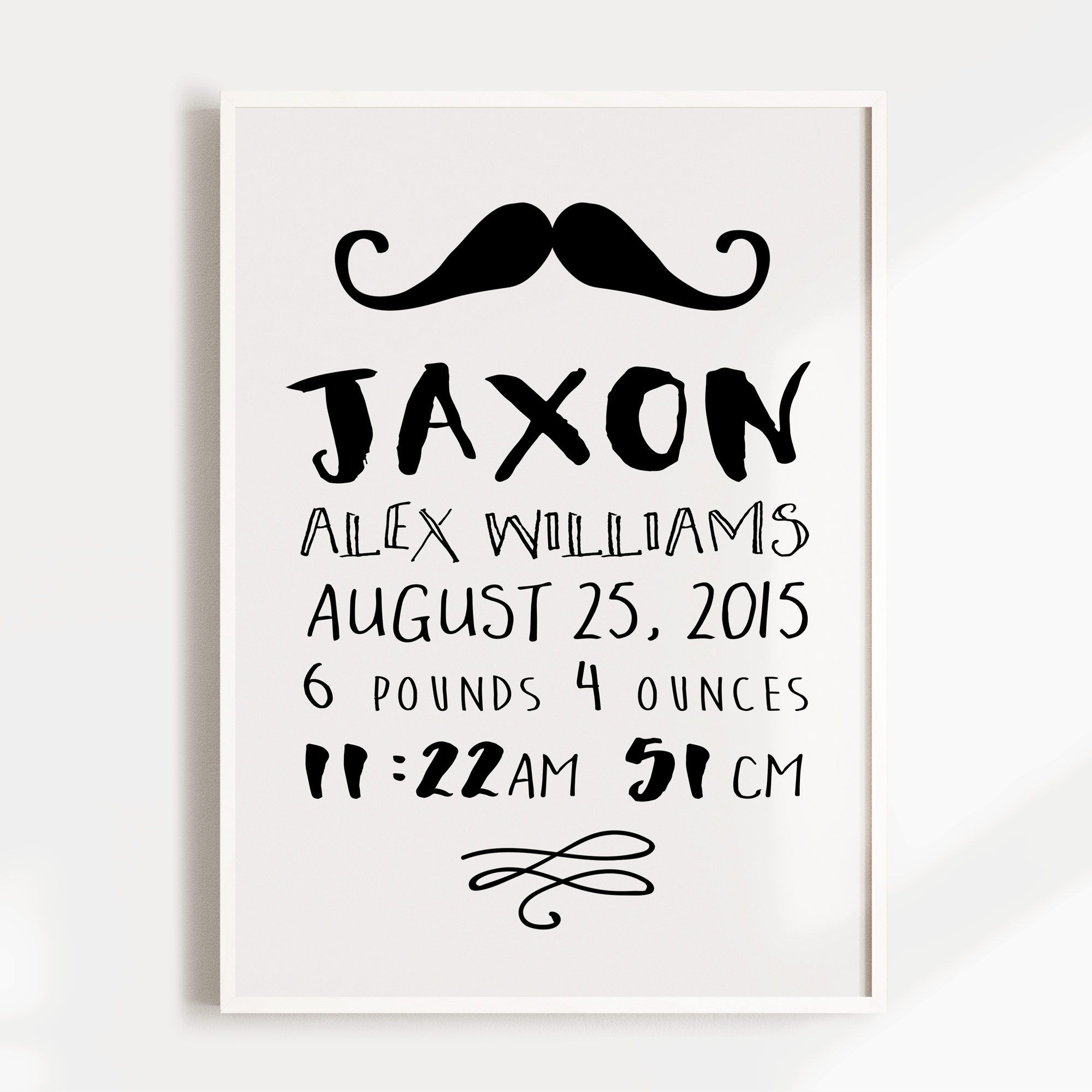 Moustache Birth Print