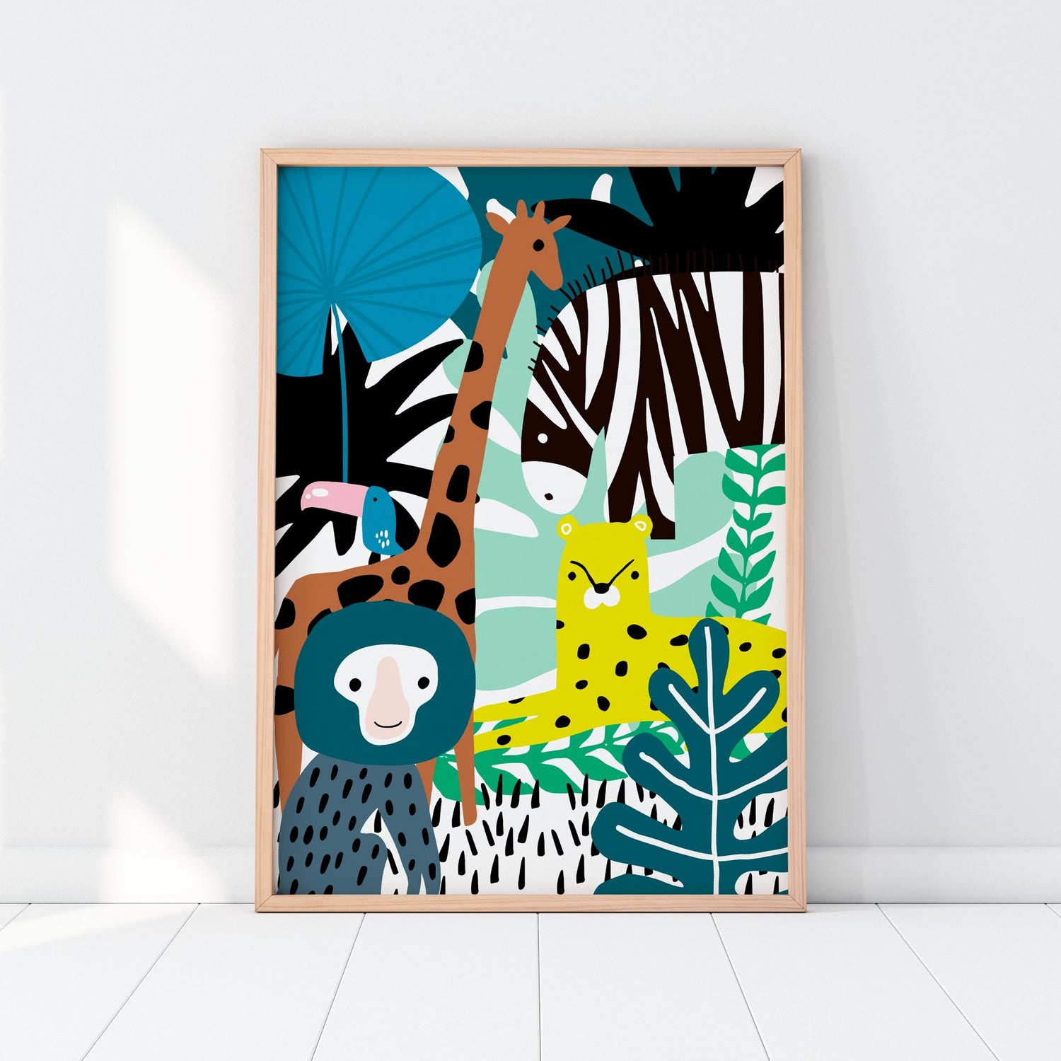 Jungle Animal Collage Print
