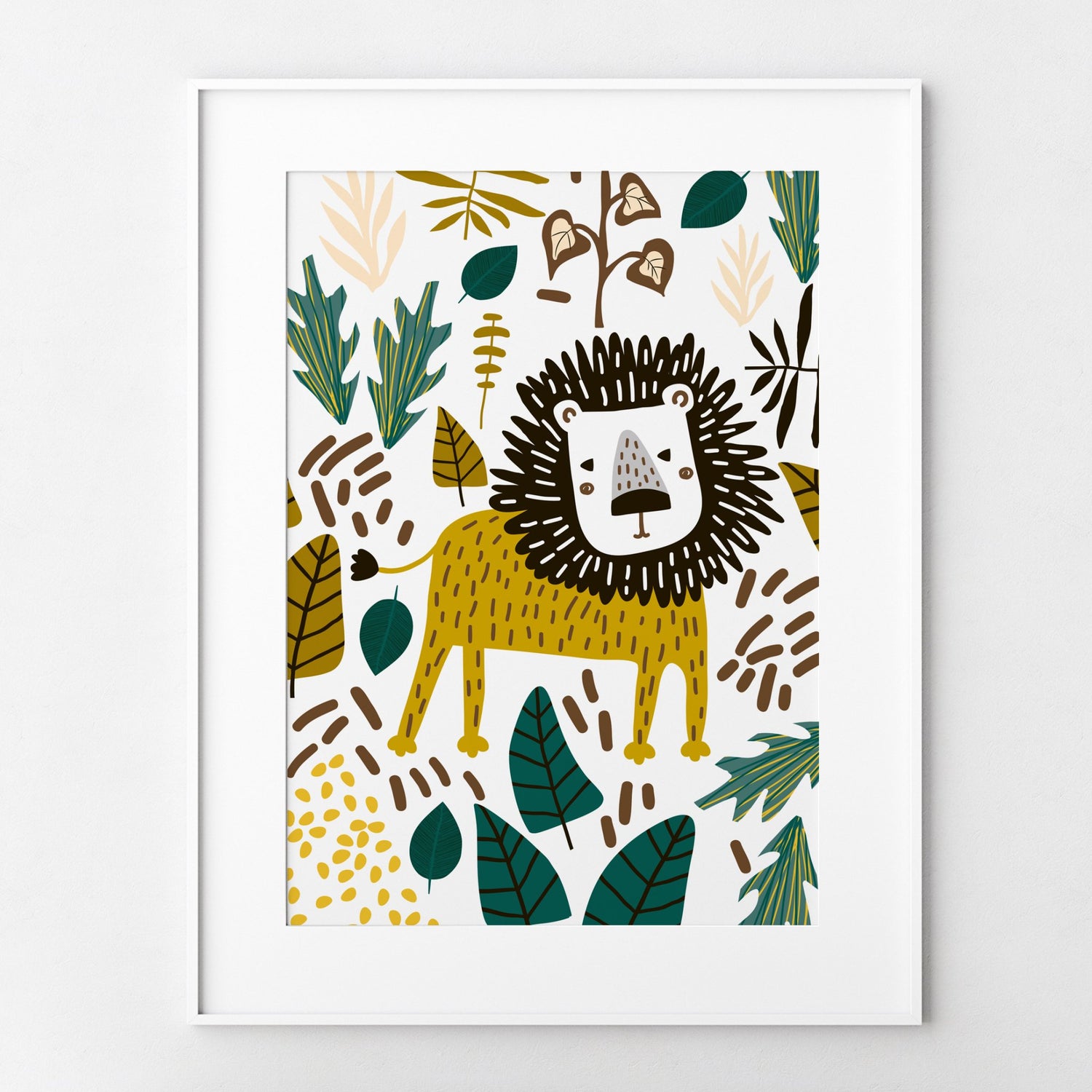 Jungle Lion Collage Print