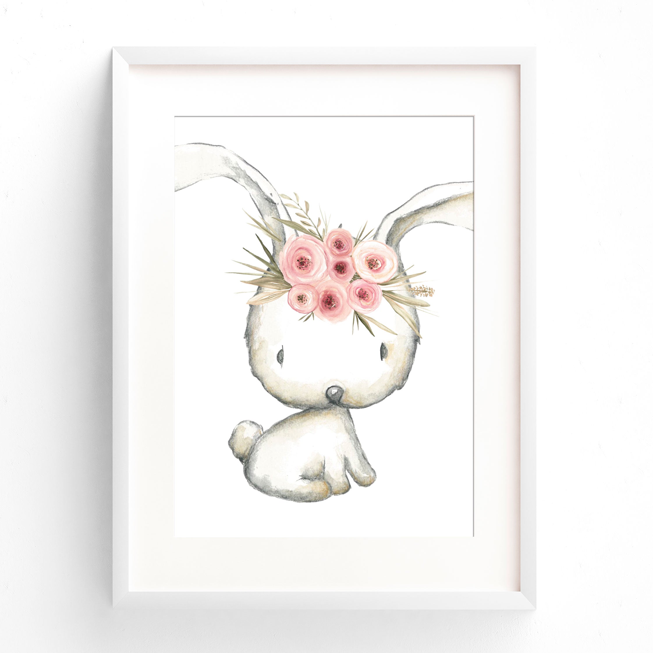 Woodland Boho Floral Bunny Prints
