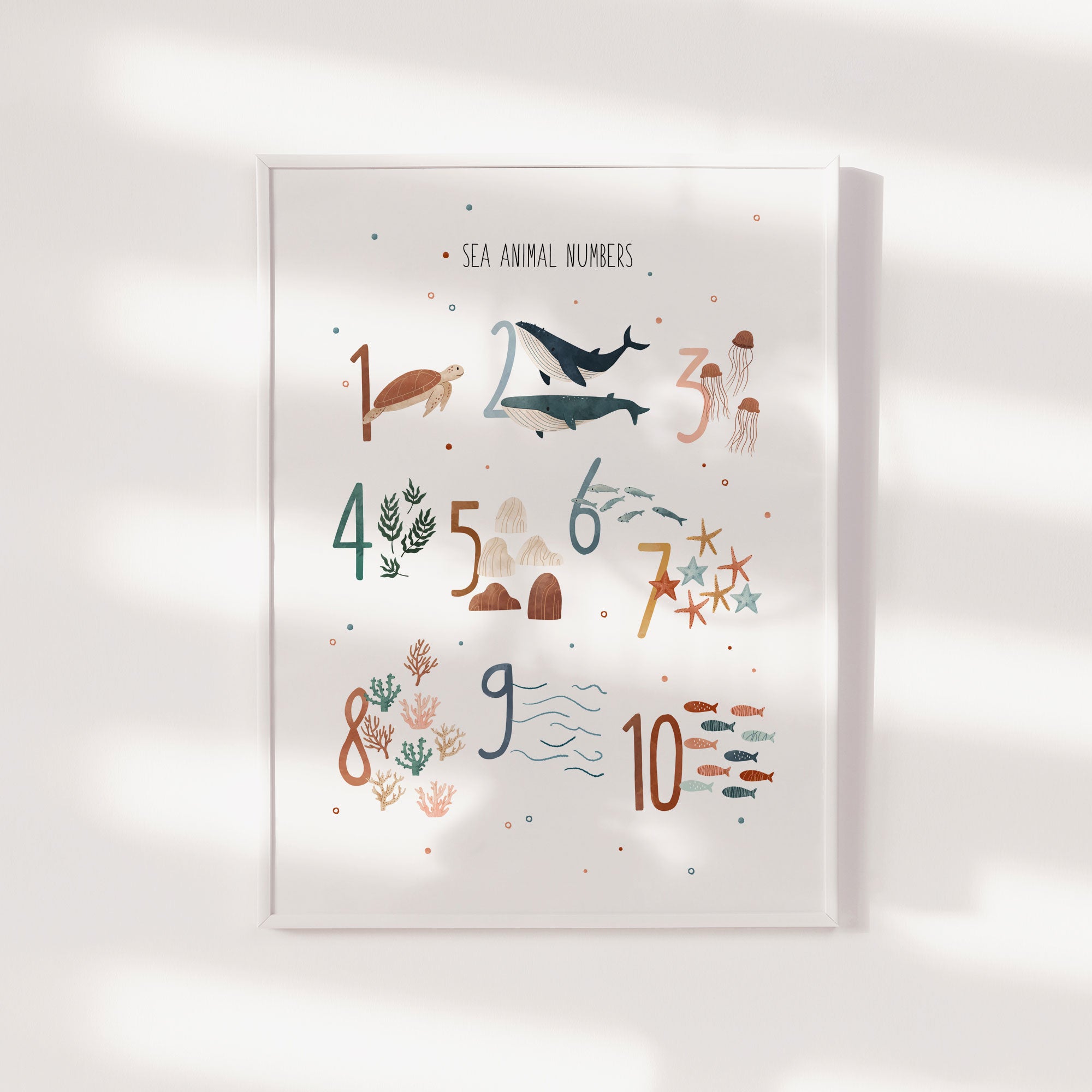 Ocean Animals Number Print
