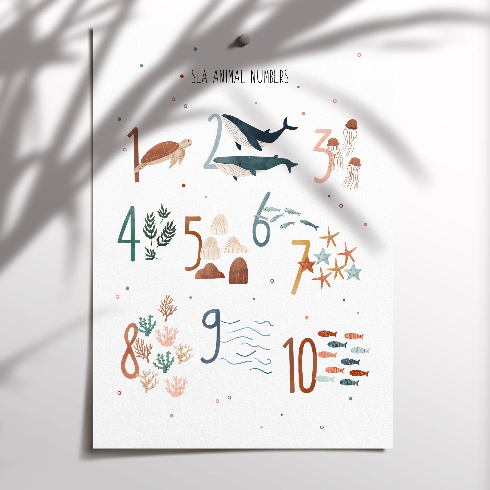 Ocean Animals Number Print