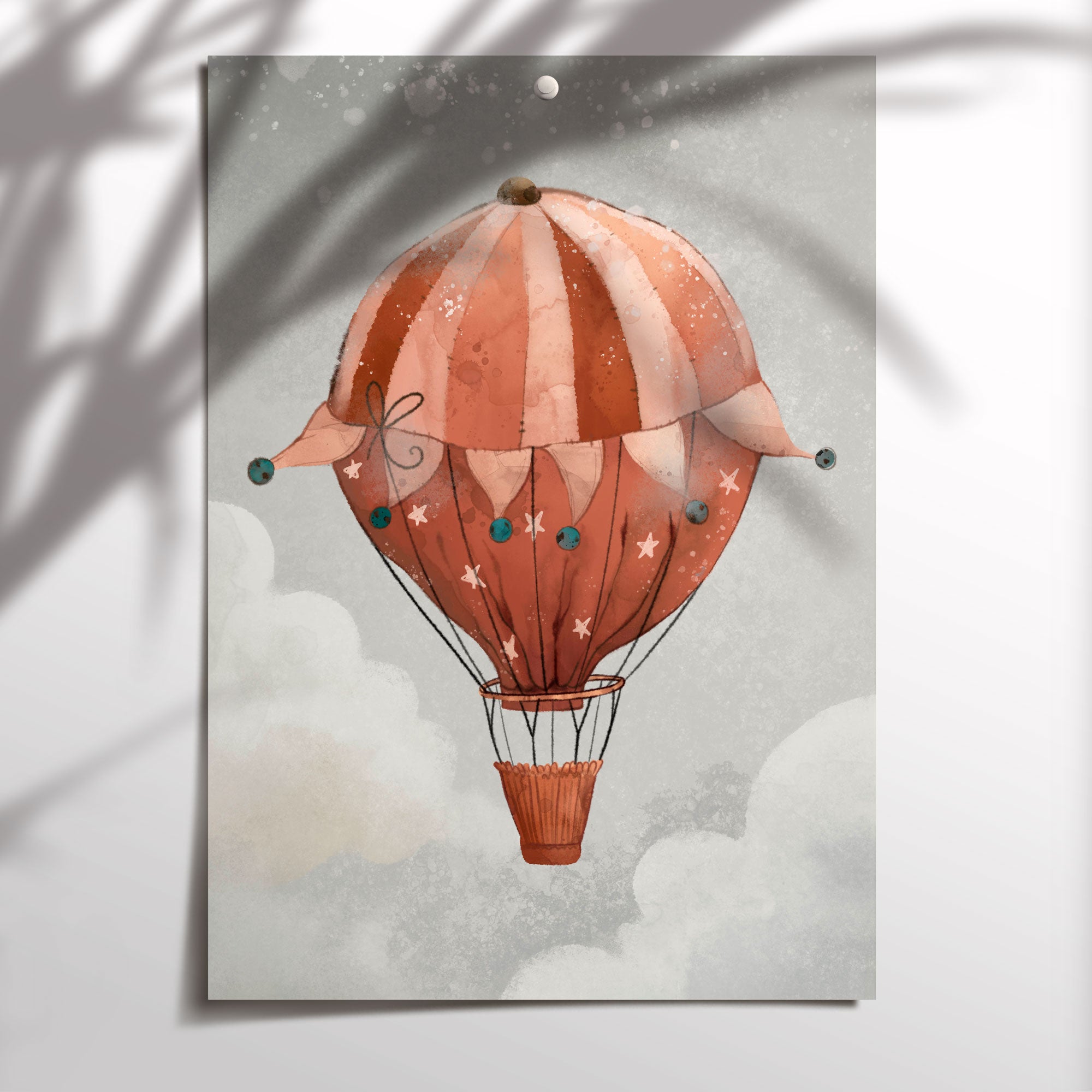 Red Hot Air Balloon Print